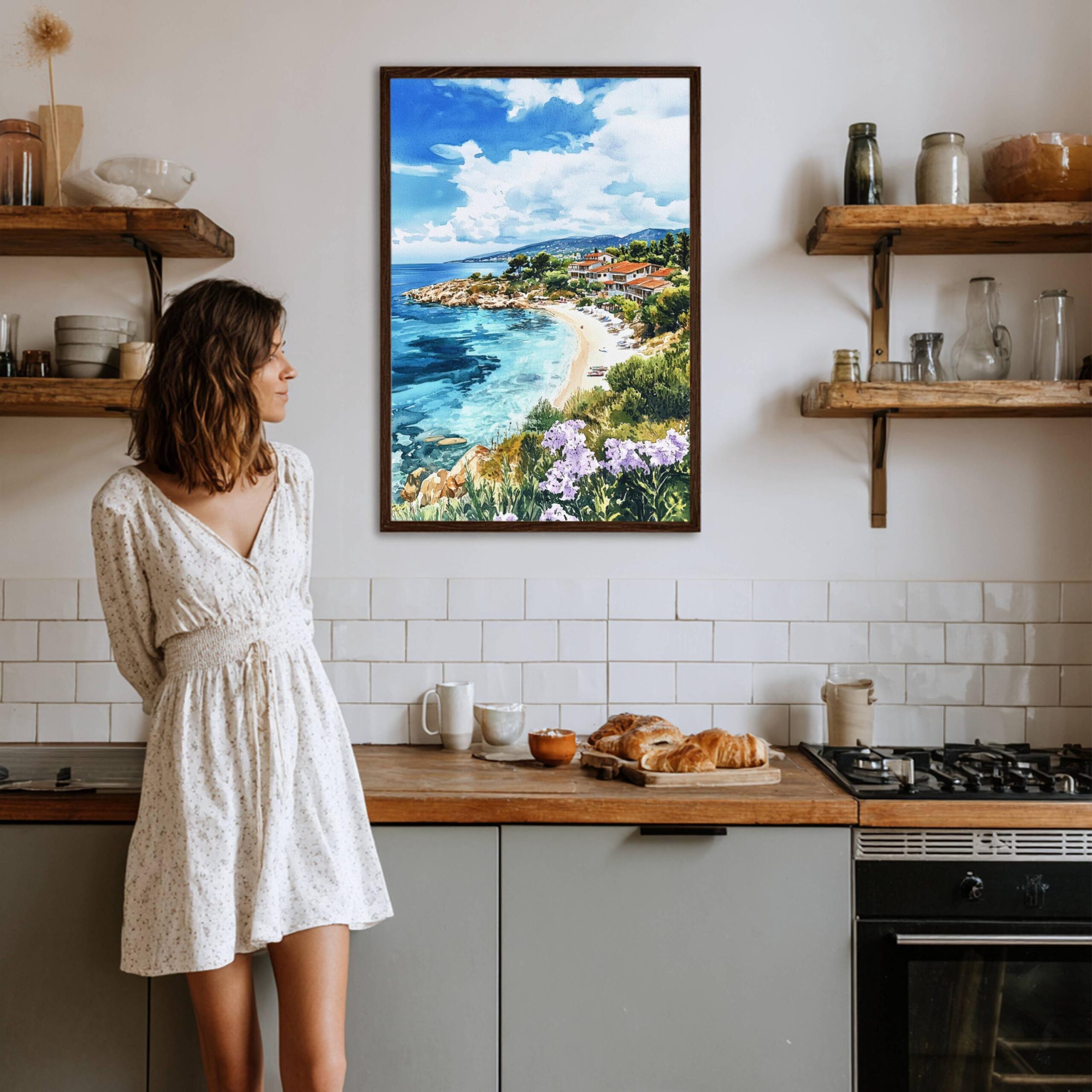 Halkidiki Peninsula Greece Watercolor: Travel Art Poster - Image 4