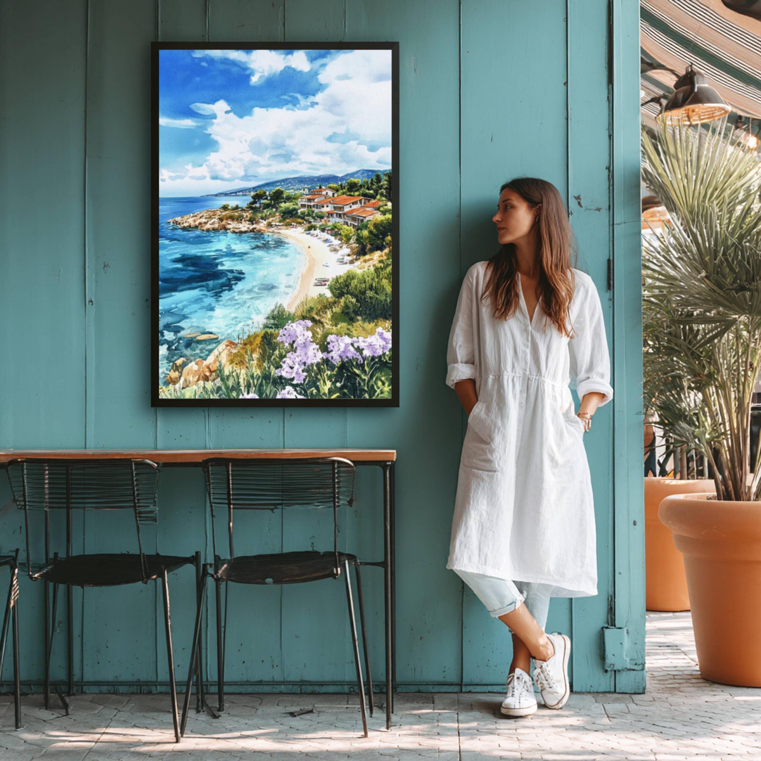 Halkidiki Peninsula Greece Watercolor: Travel Art Poster - Image 5