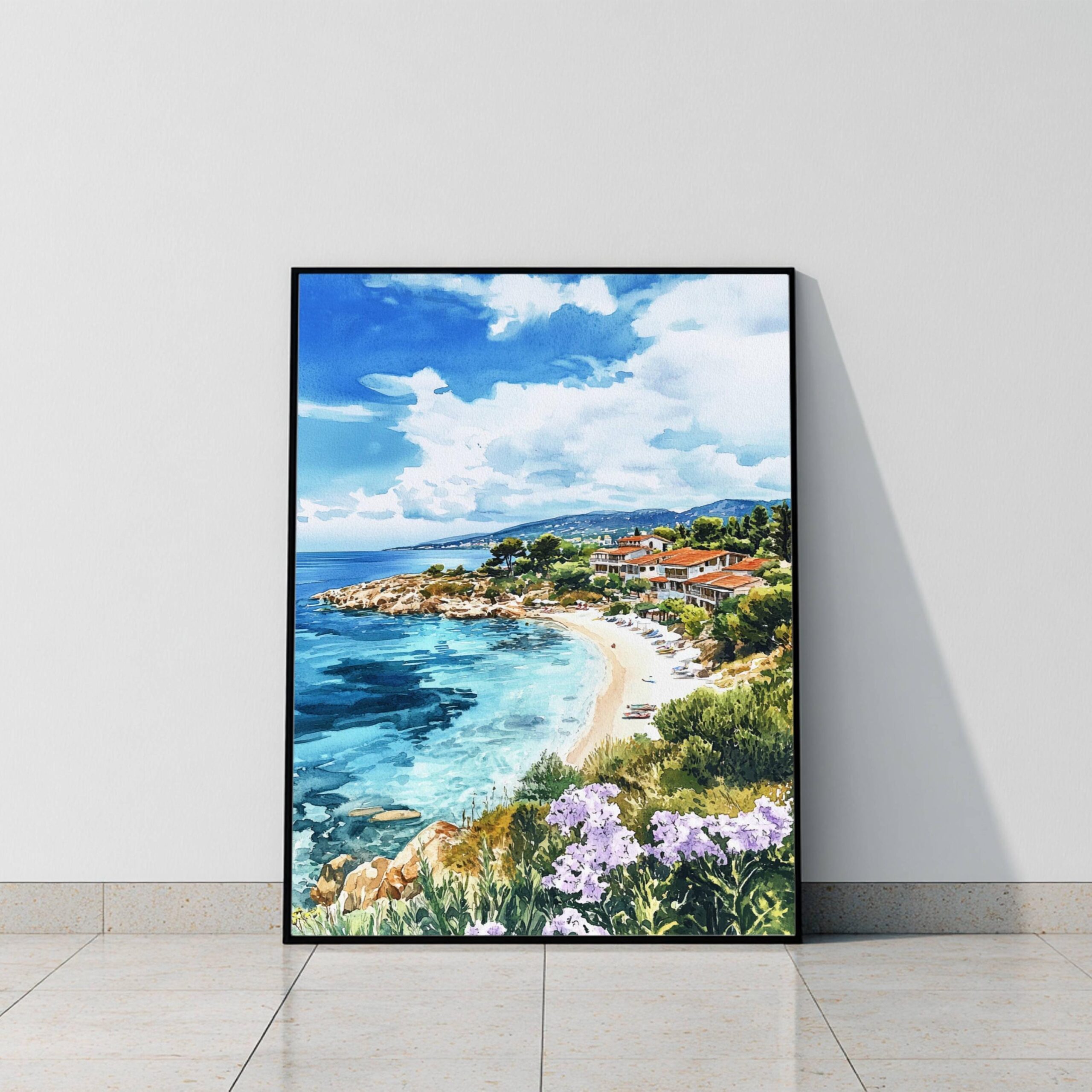 Halkidiki Peninsula Greece Watercolor: Travel Art Poster - Image 8