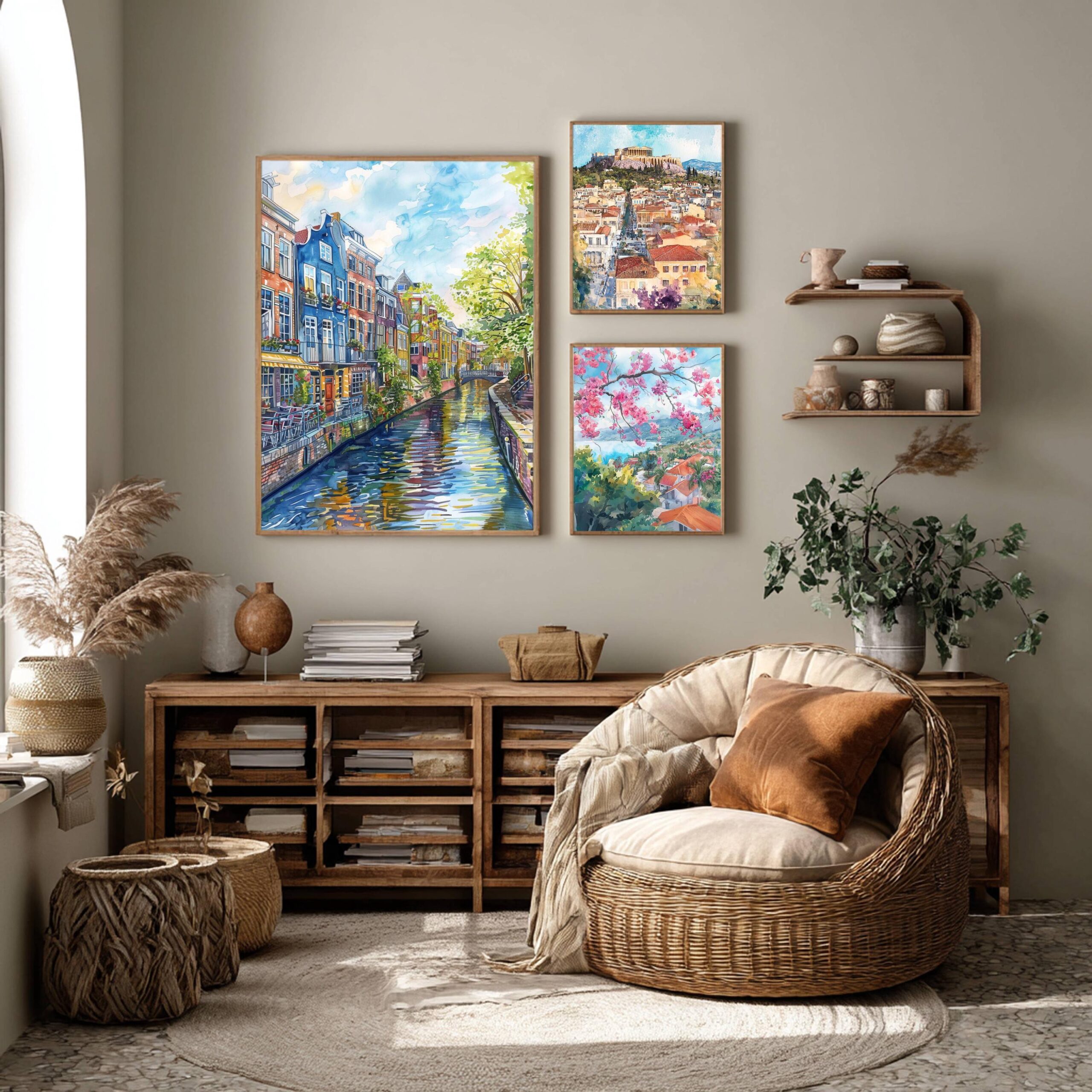Utrecht The Netherlands (Holland) Europe Watercolor Print: Travel Art Poster - Image 2