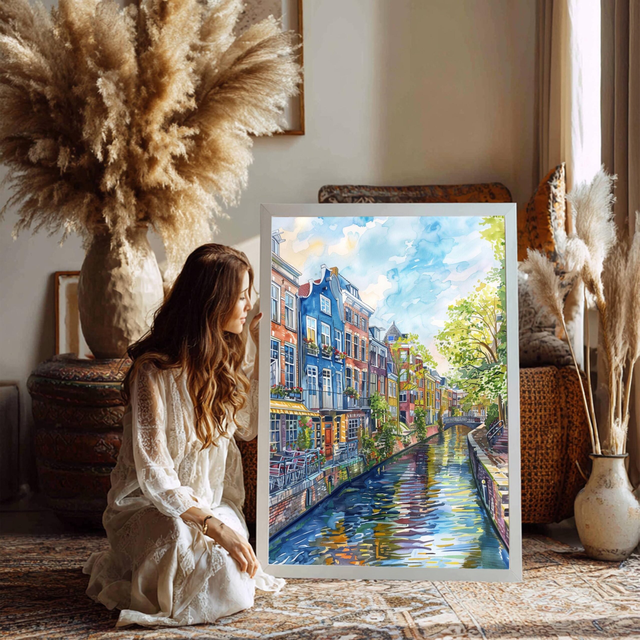 Utrecht The Netherlands (Holland) Europe Watercolor Print: Travel Art Poster - Image 3