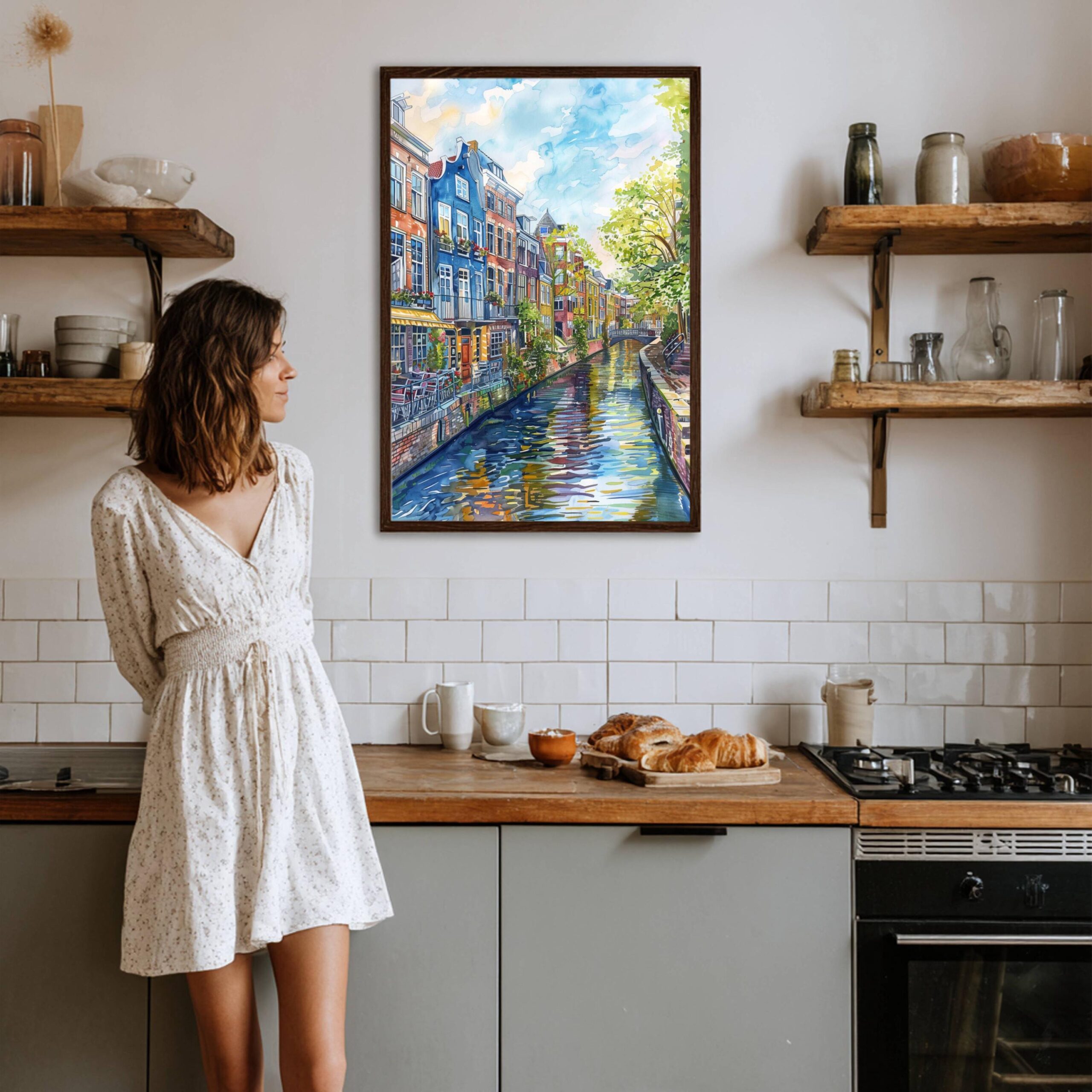 Utrecht The Netherlands (Holland) Europe Watercolor Print: Travel Art Poster - Image 4