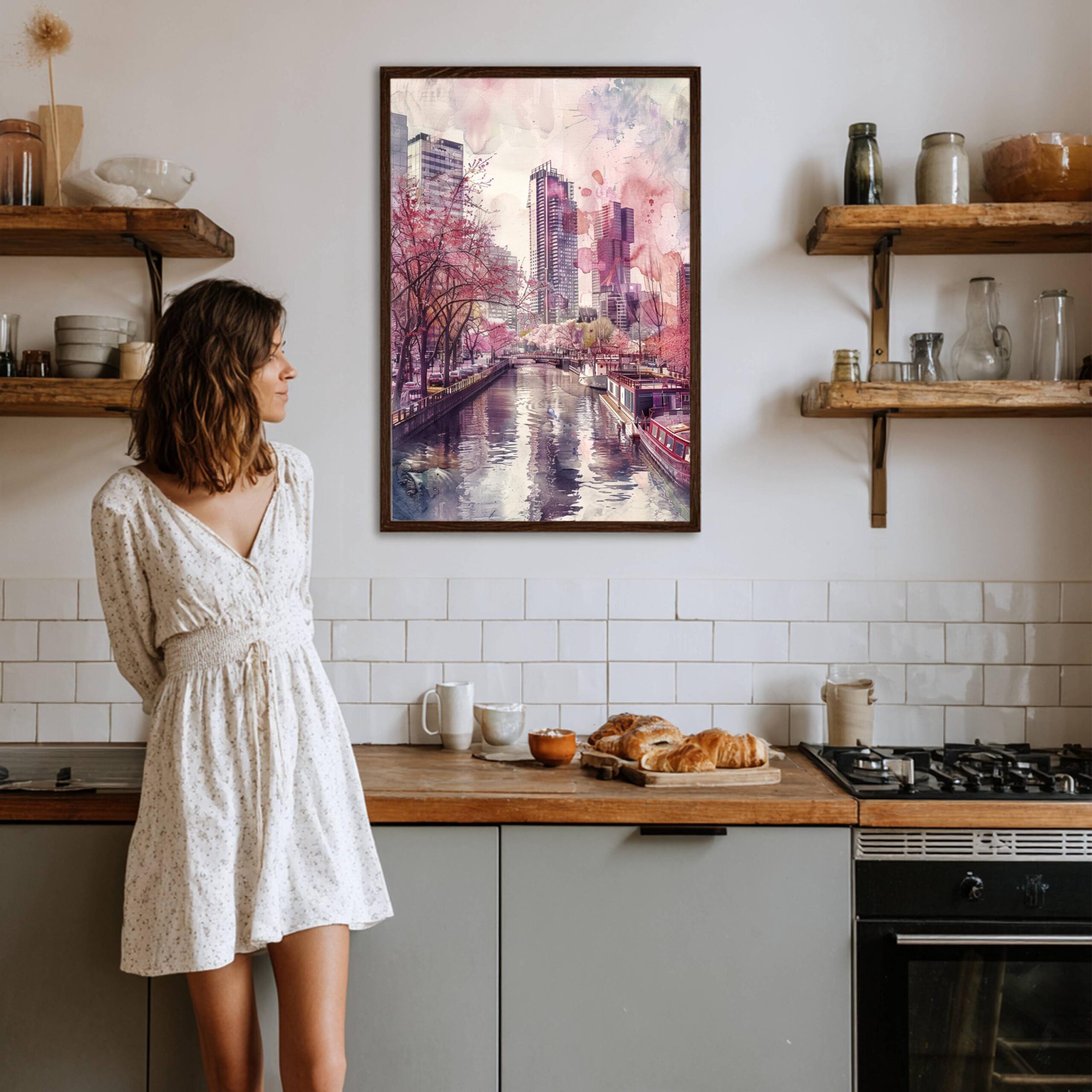 Rotterdam The Netherlands (Holland) Europe Watercolor: Travel Art Poster - Image 4