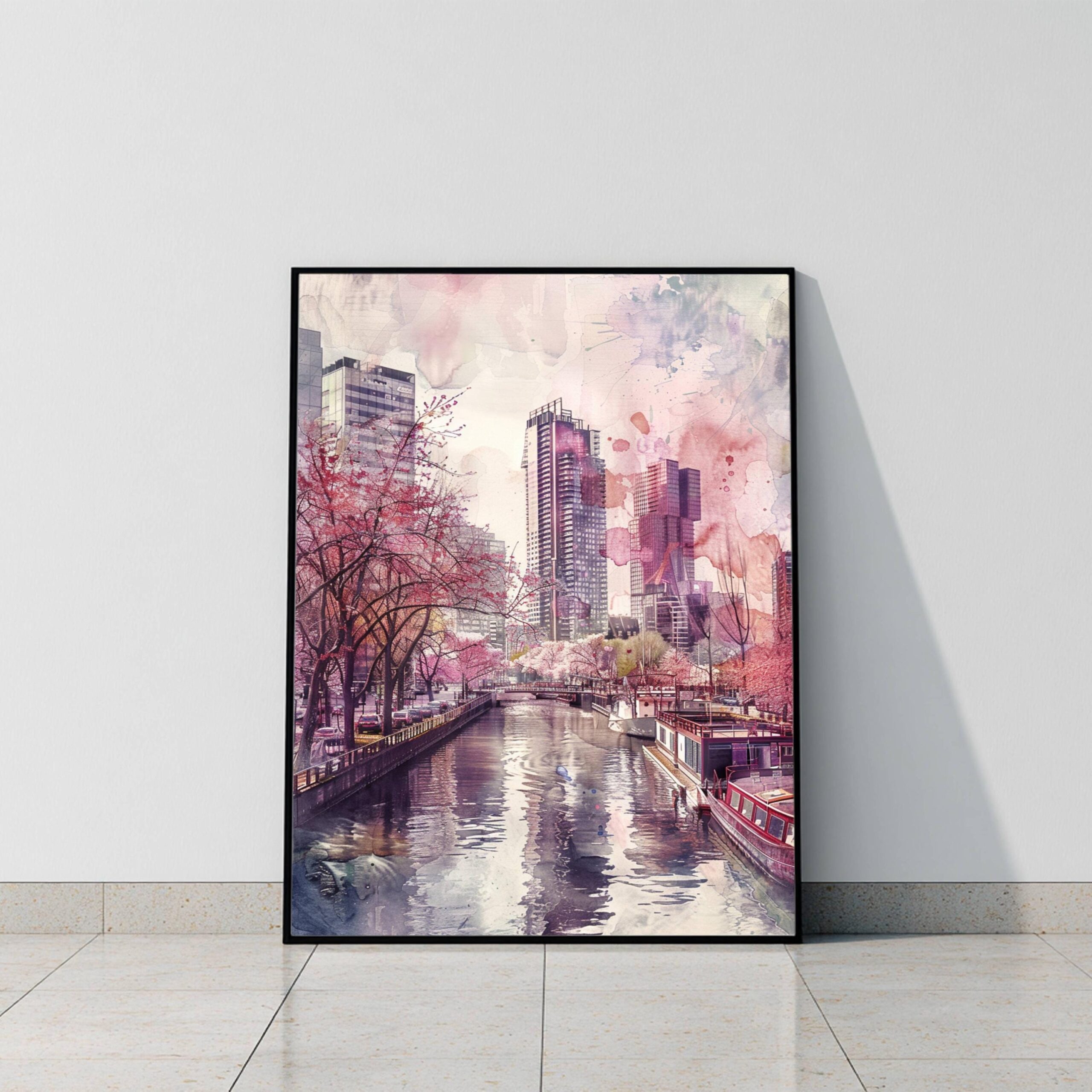 Rotterdam The Netherlands (Holland) Europe Watercolor: Travel Art Poster - Image 8