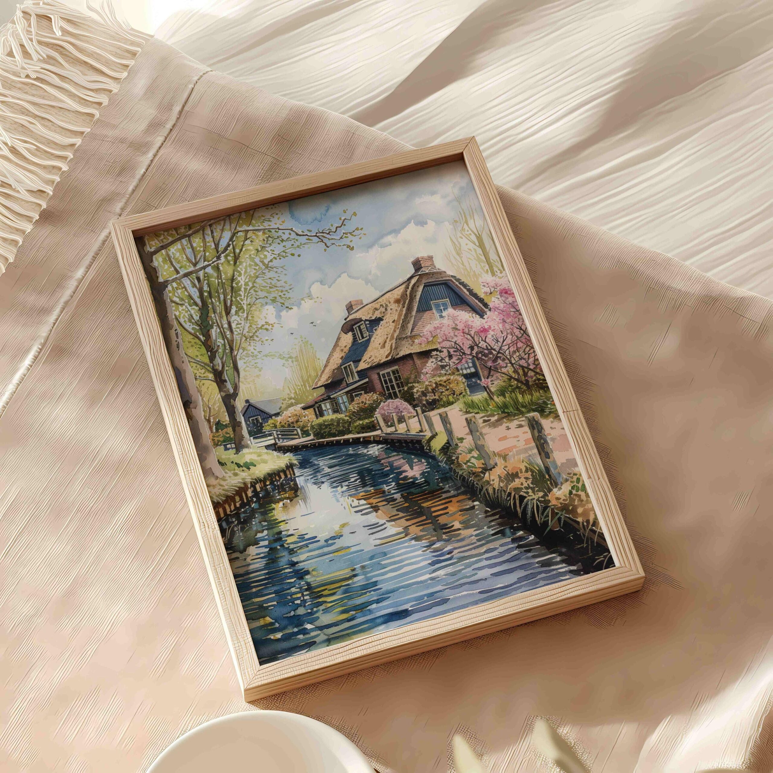 Giethoorn The Netherlands (Holland) Europe Watercolor Print: Travel Art Poster - Image 9