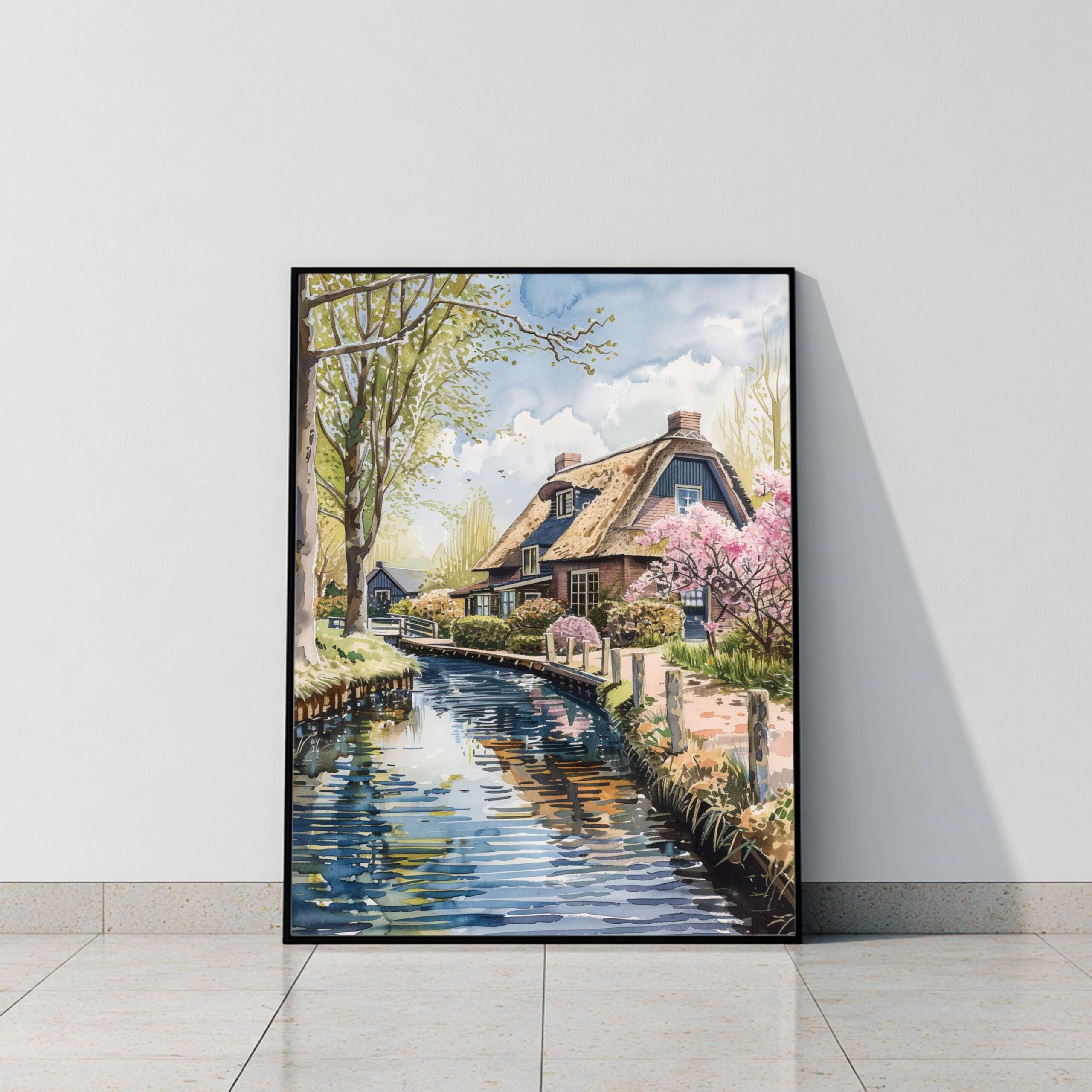 Giethoorn The Netherlands (Holland) Europe Watercolor Print: Travel Art Poster - Image 8