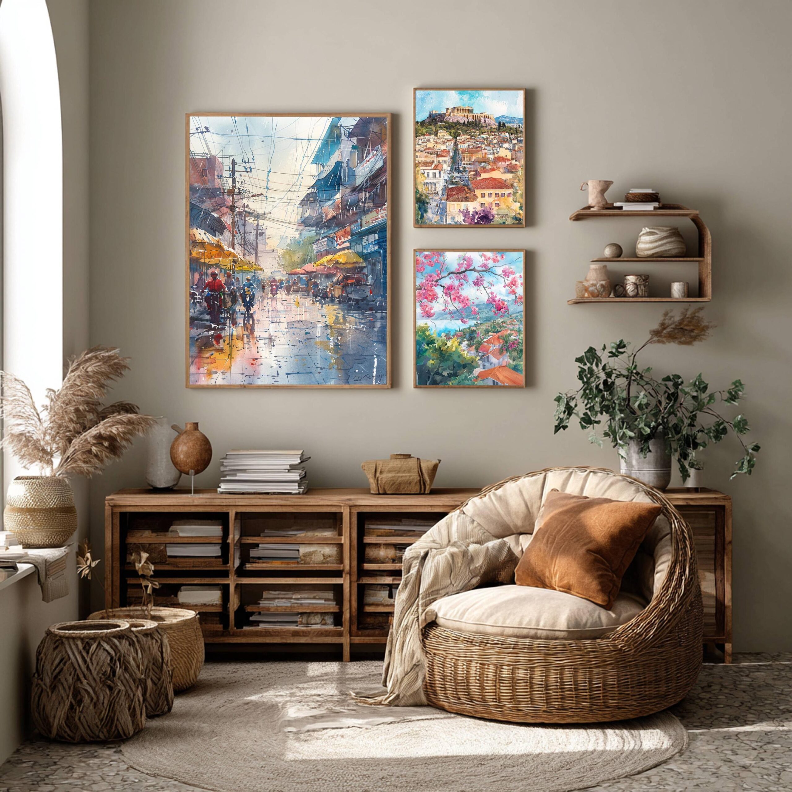 New Delhi India Asia Watercolor: Travel Art Poster - Image 2