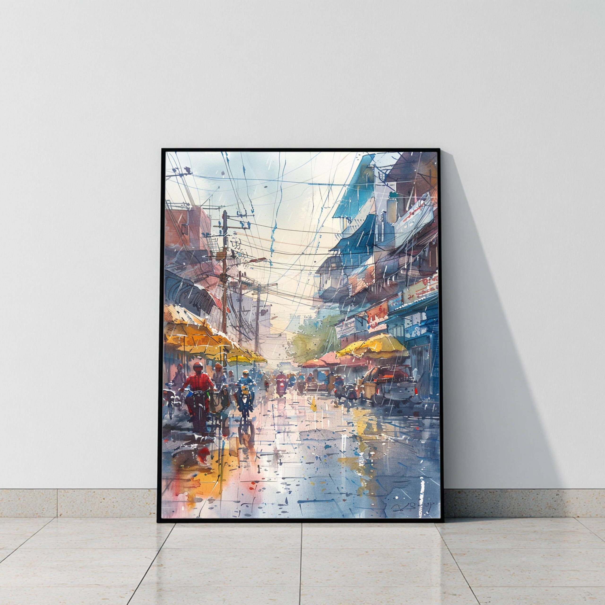 New Delhi India Asia Watercolor: Travel Art Poster - Image 8