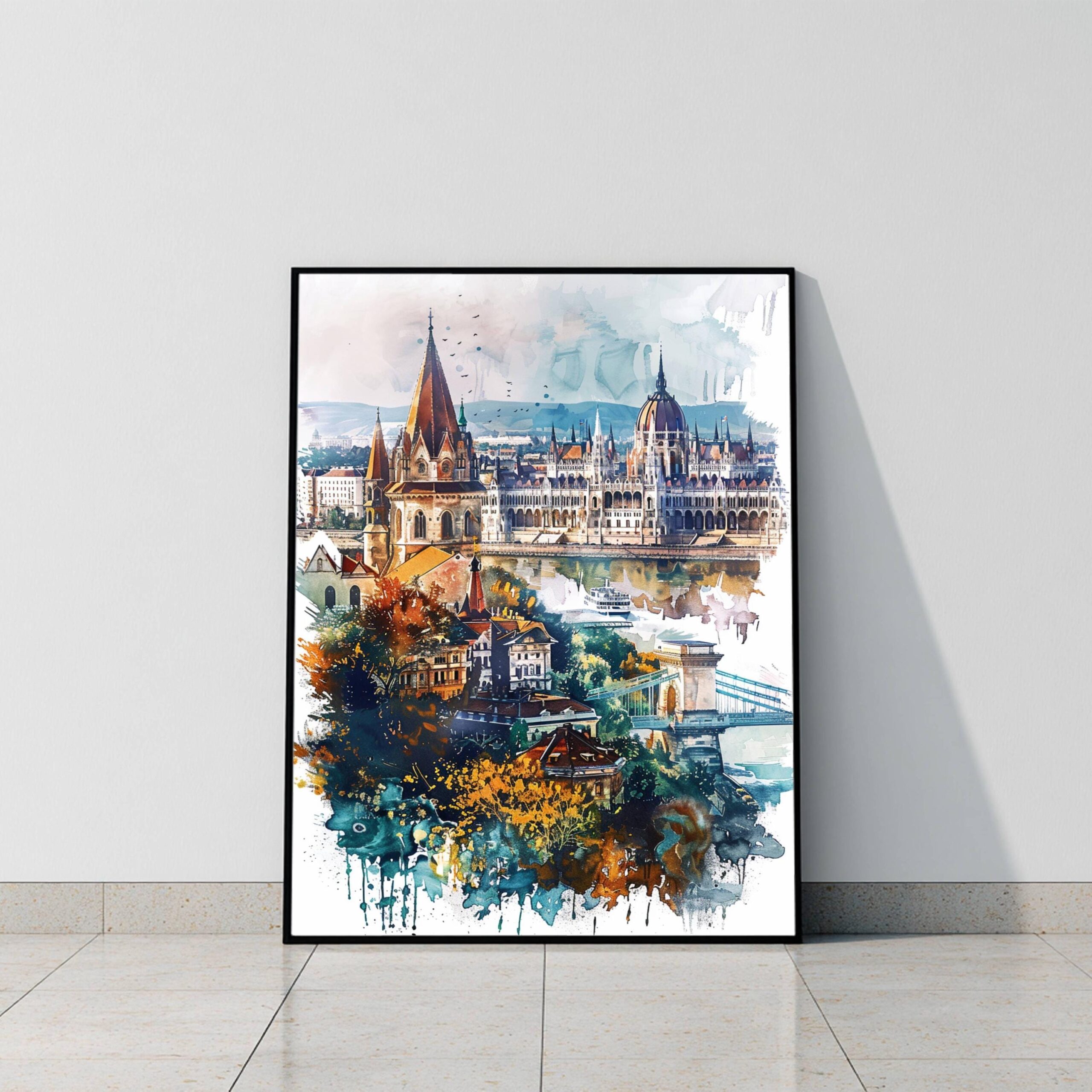 Hungary Europe Watercolor Print: Travel Art Poster - Image 8