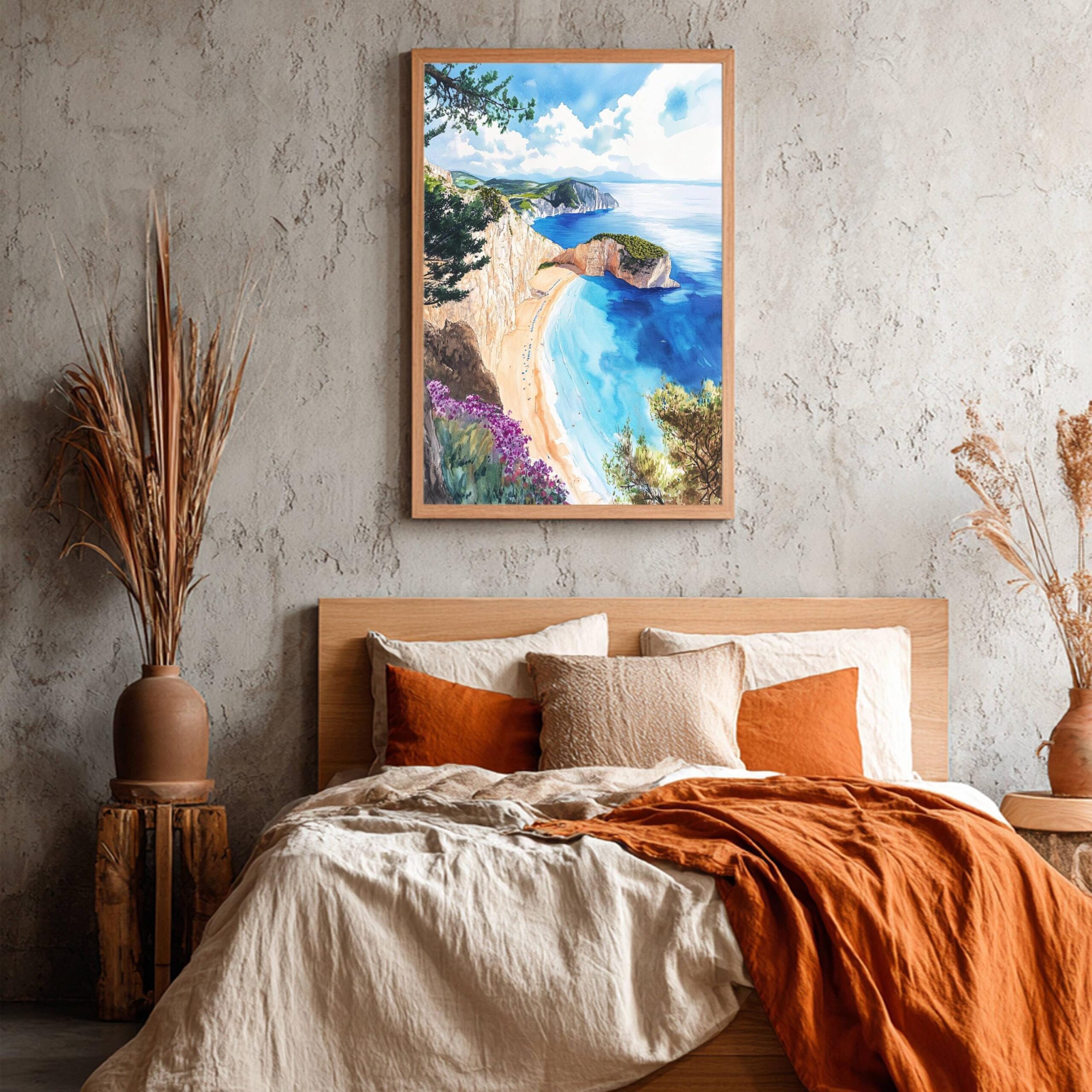 Navagio Beach Elatia Greece Watercolor: Travel Art Poster - Image 6