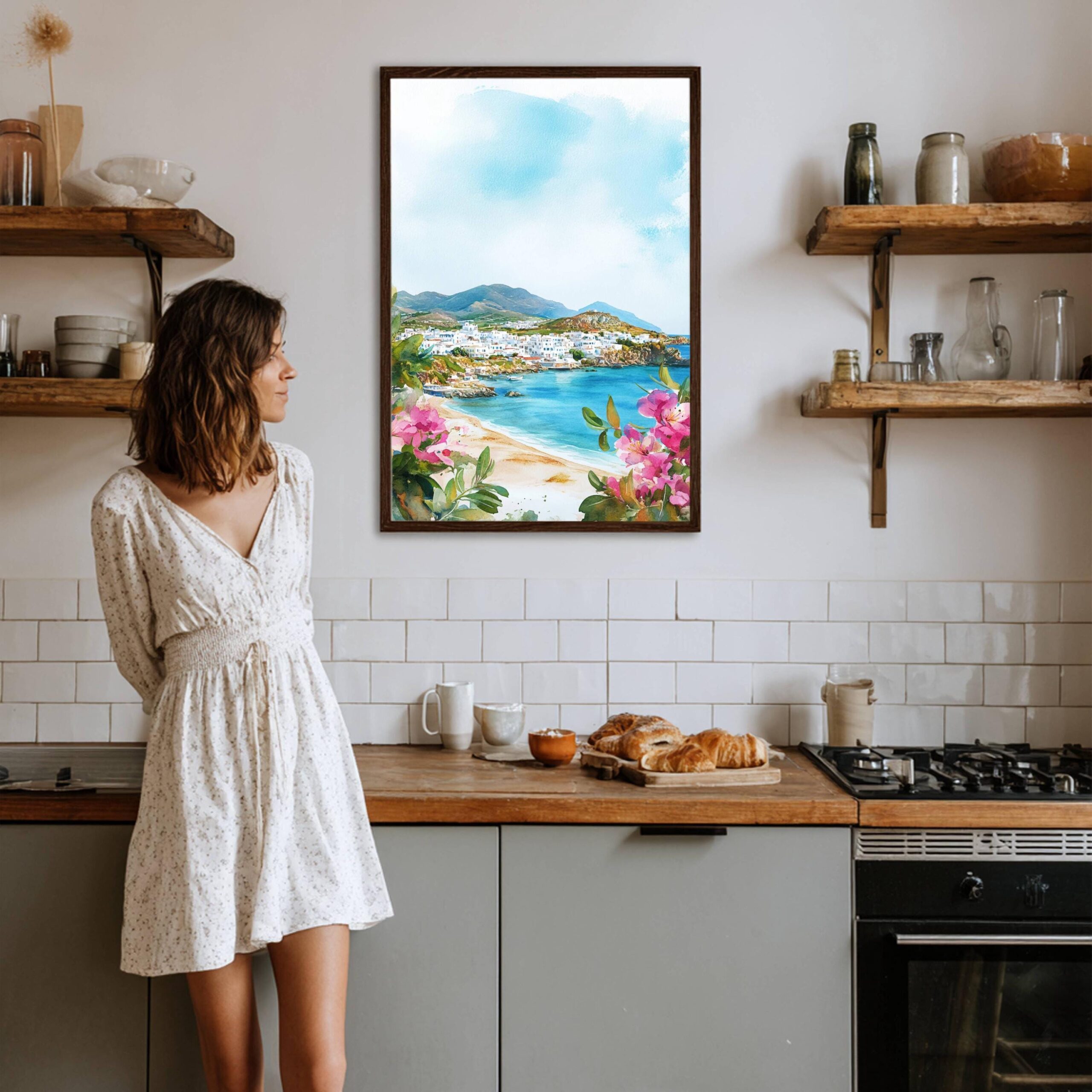 Naxos Island Greece Watercolor: Travel Art Poster - Image 4