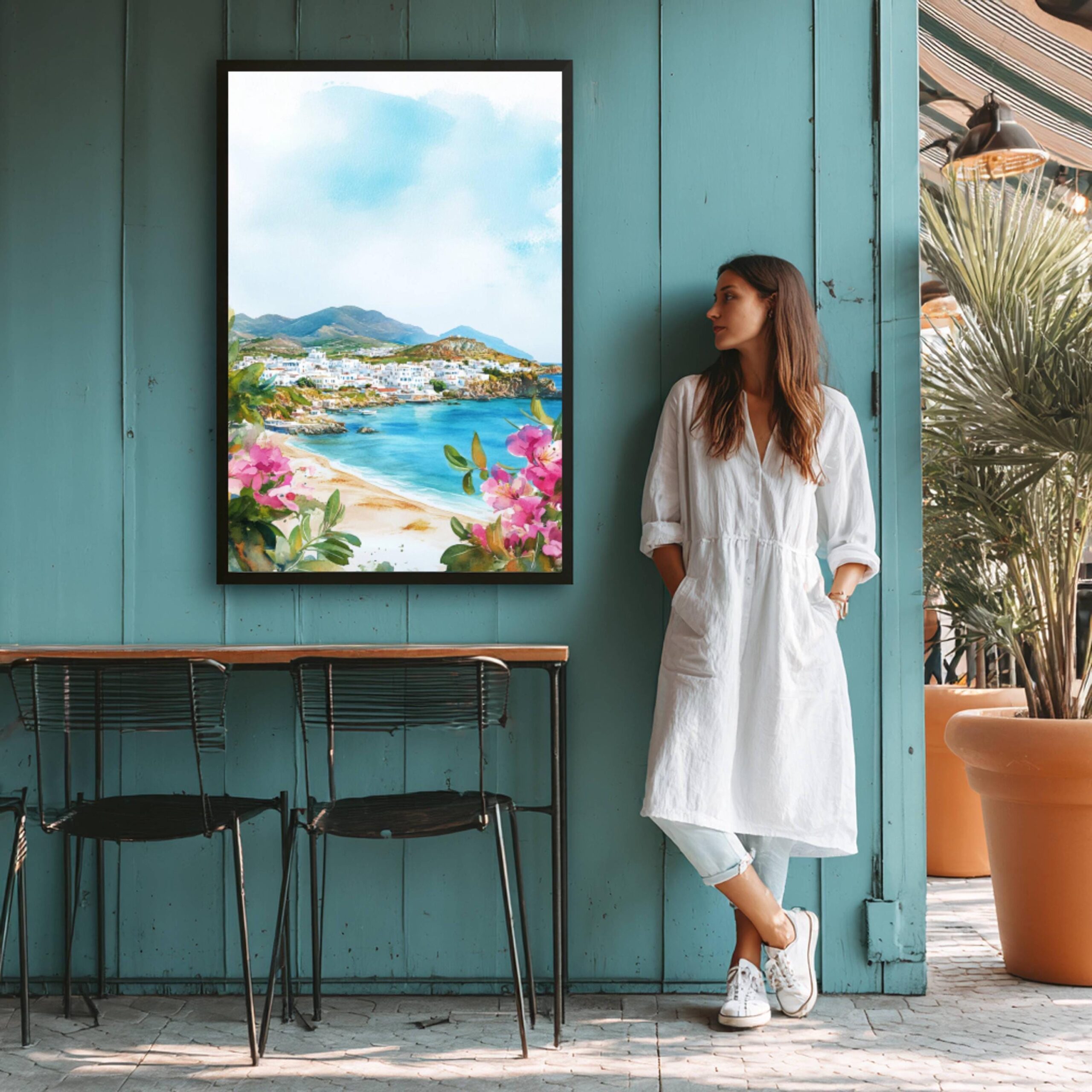 Naxos Island Greece Watercolor: Travel Art Poster - Image 5
