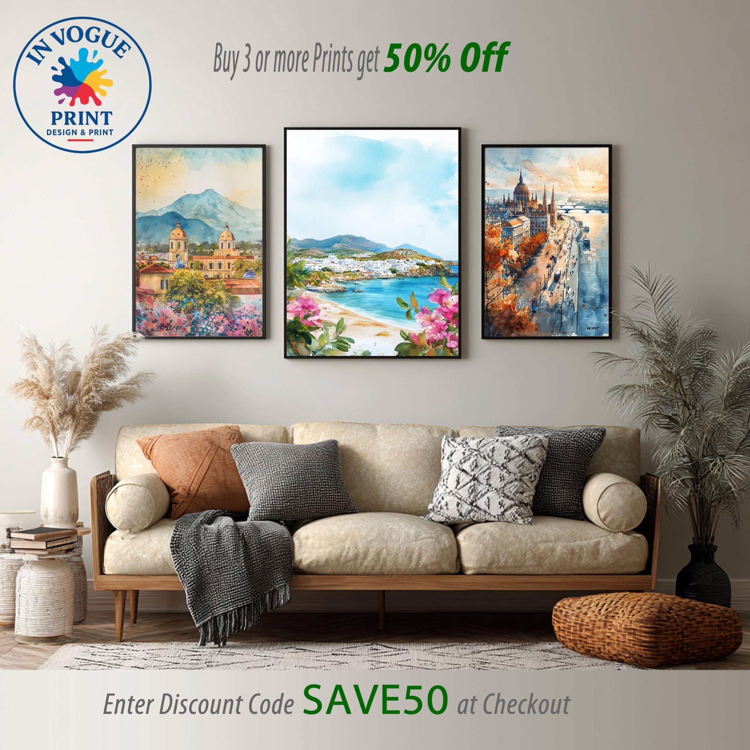 Naxos Island Greece Watercolor: Travel Art Poster - Image 10