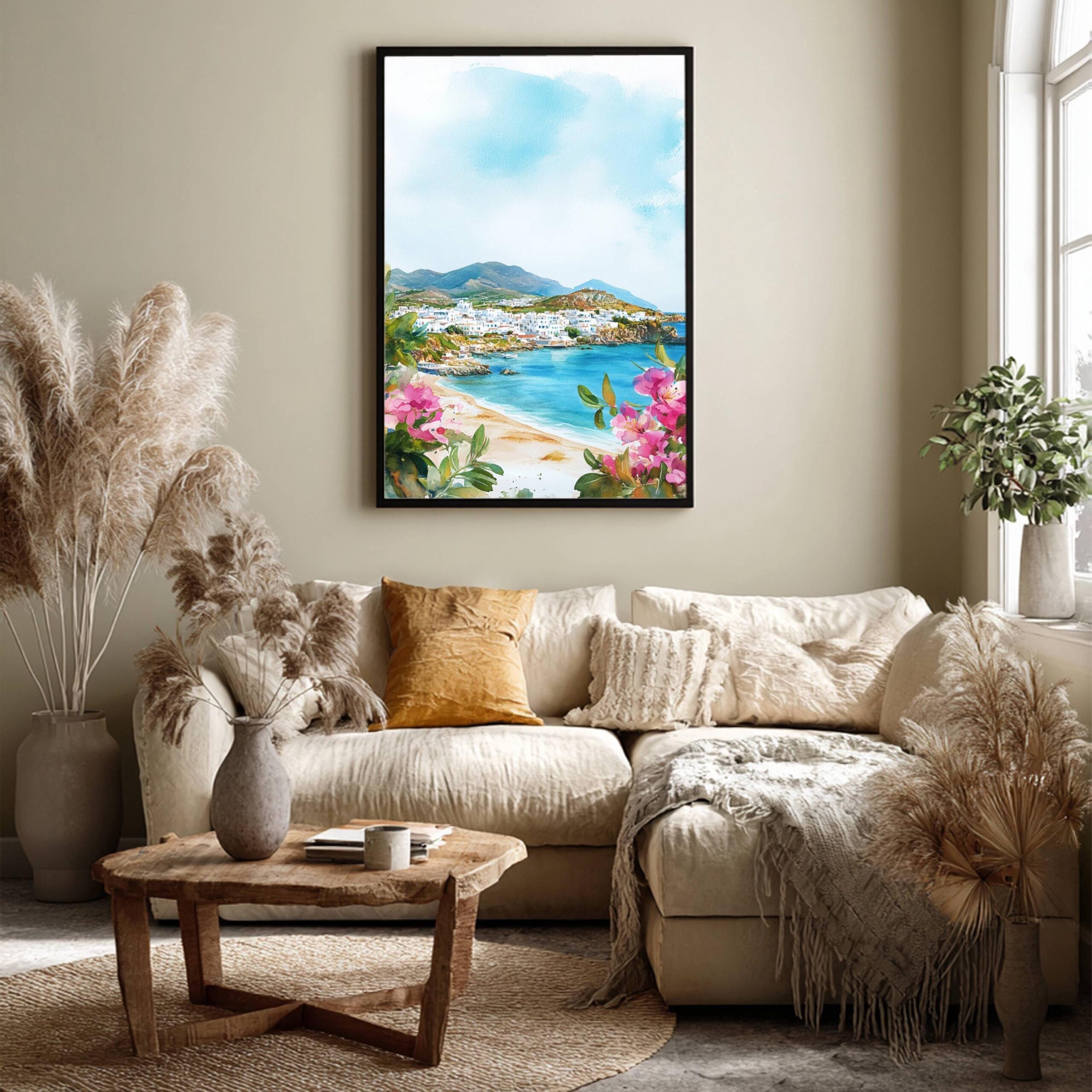 Naxos Island Greece Watercolor: Travel Art Poster - Image 7