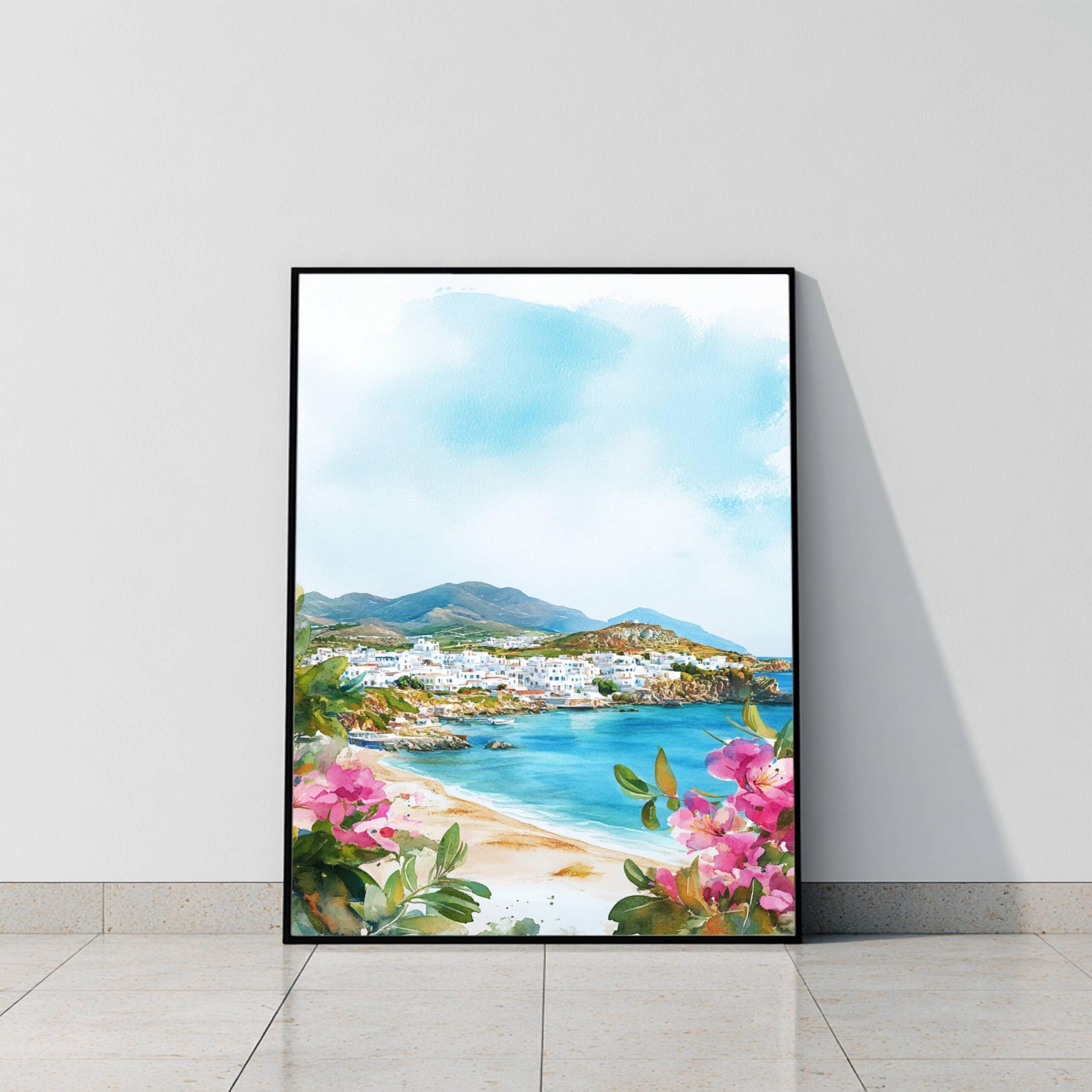 Naxos Island Greece Watercolor: Travel Art Poster - Image 8