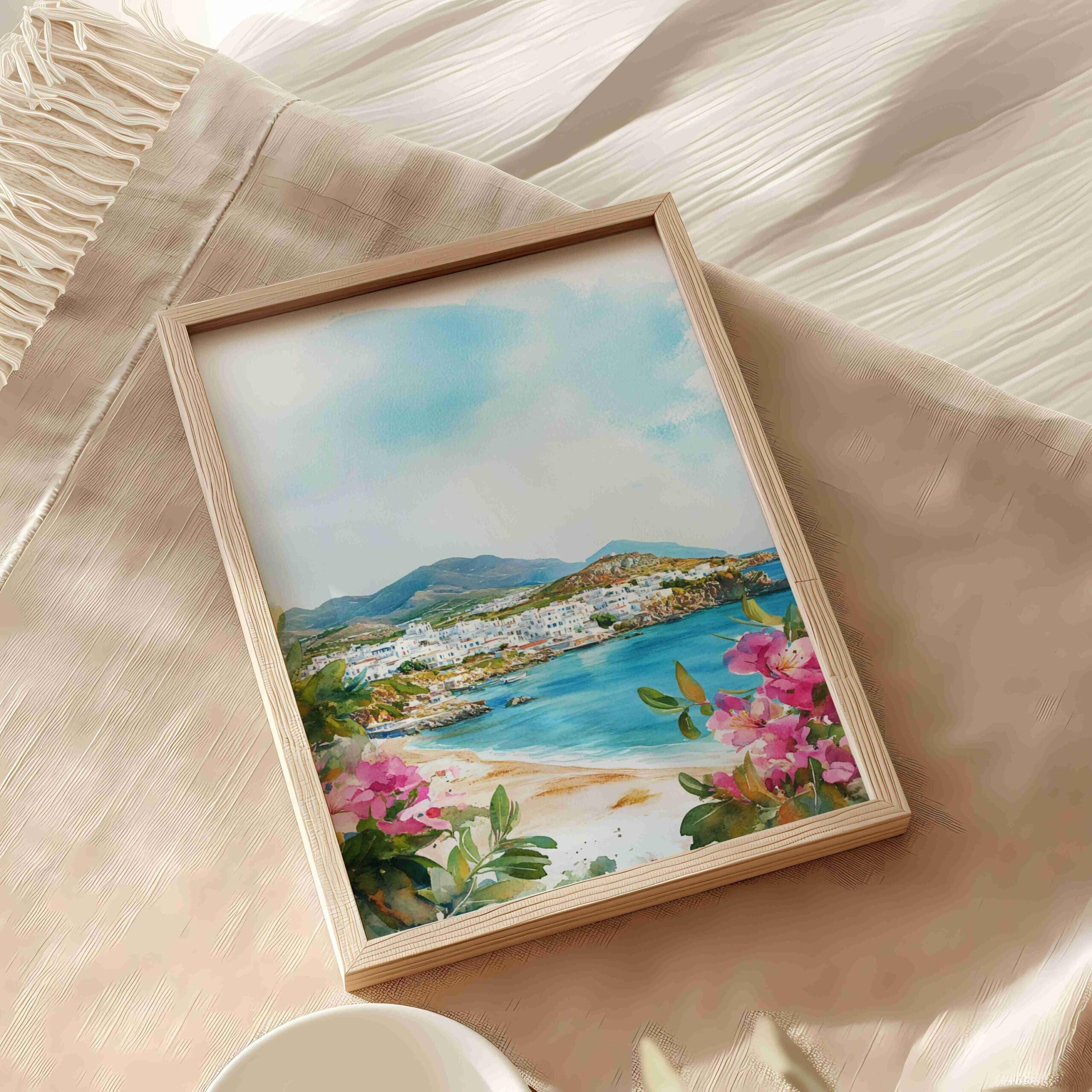 Naxos Island Greece Watercolor: Travel Art Poster - Image 9