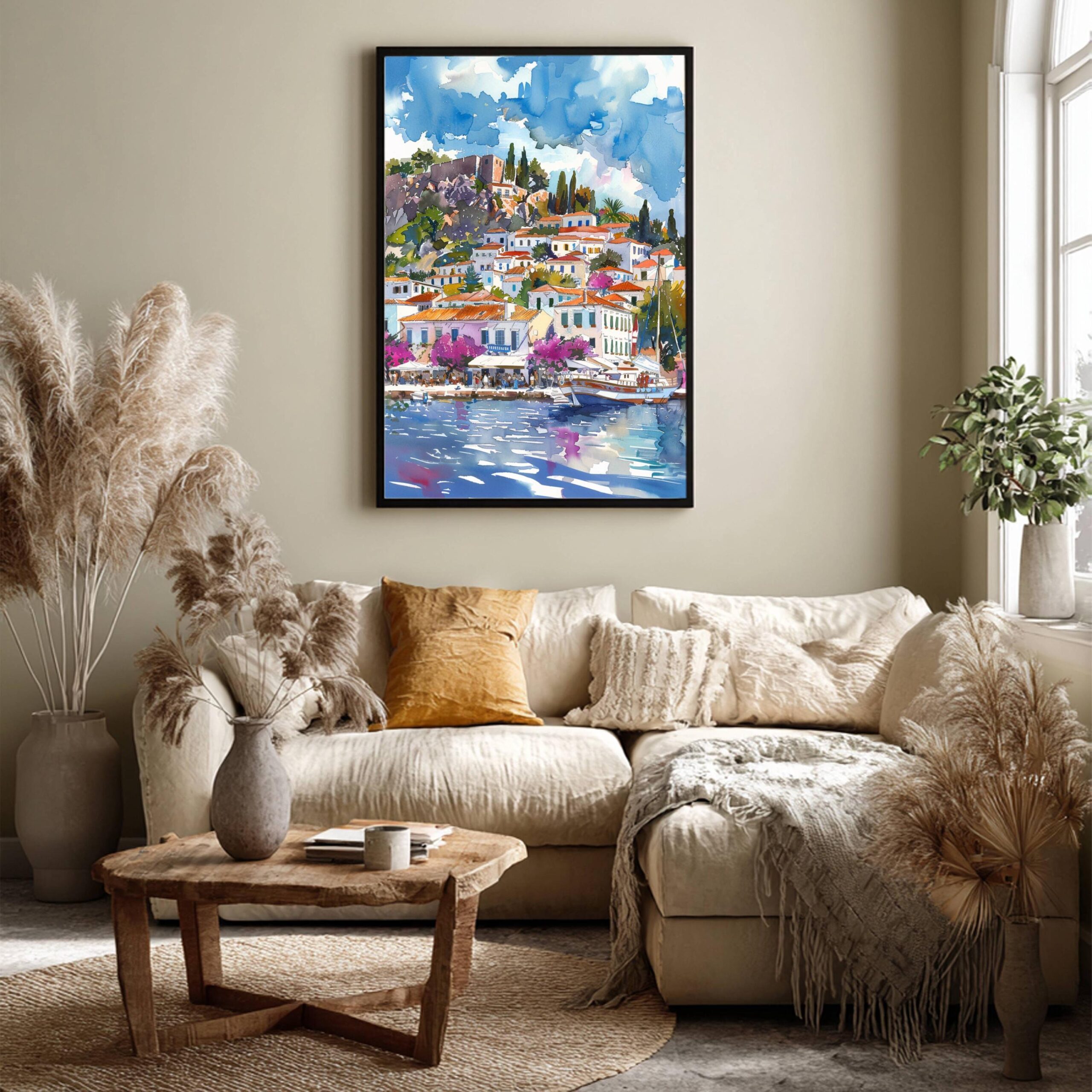 Hydra Island Greece Watercolor Print: Travel Art Poster - Image 7