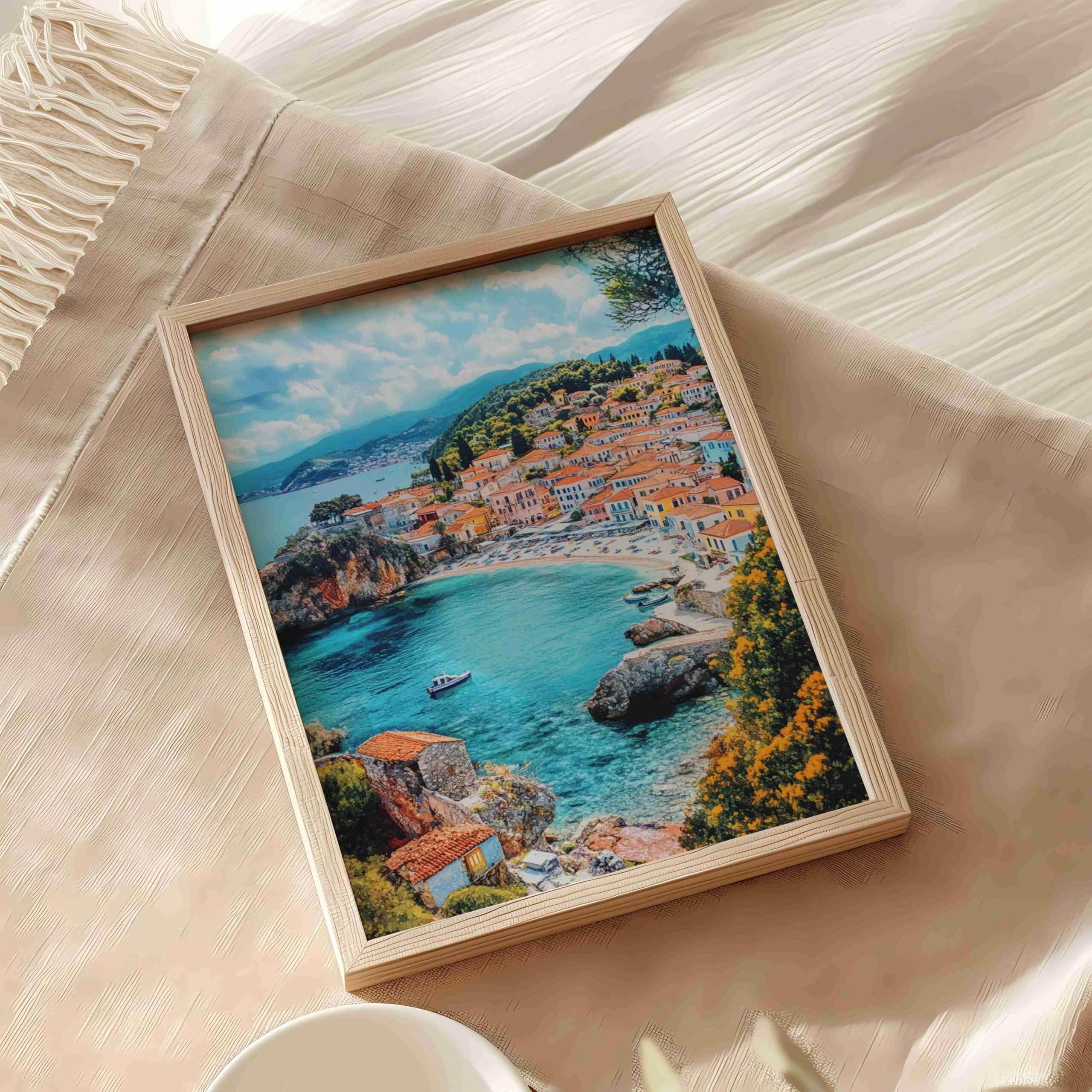 Parga Greece Watercolor: Travel Art Poster - Image 9