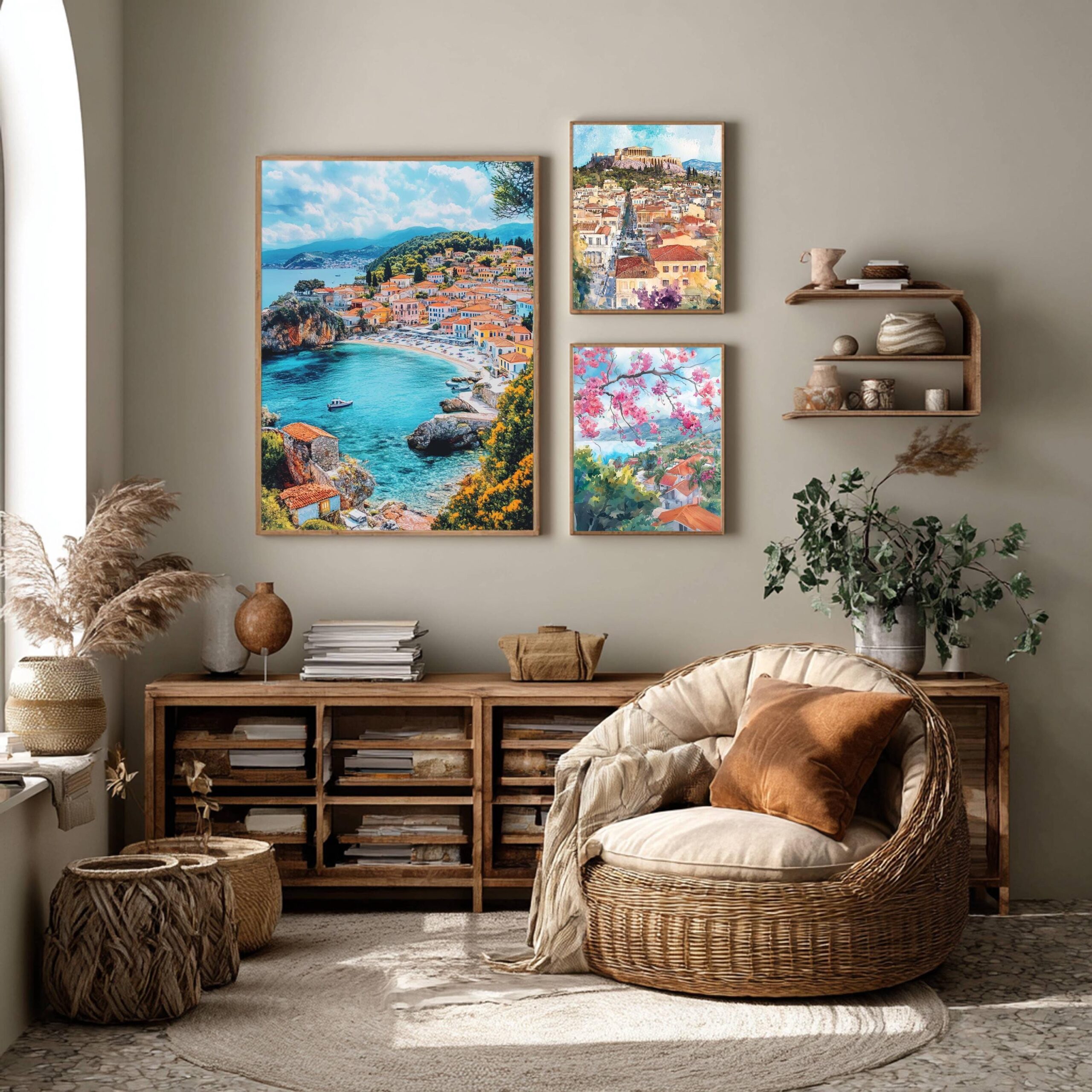 Parga Greece Watercolor: Travel Art Poster - Image 2