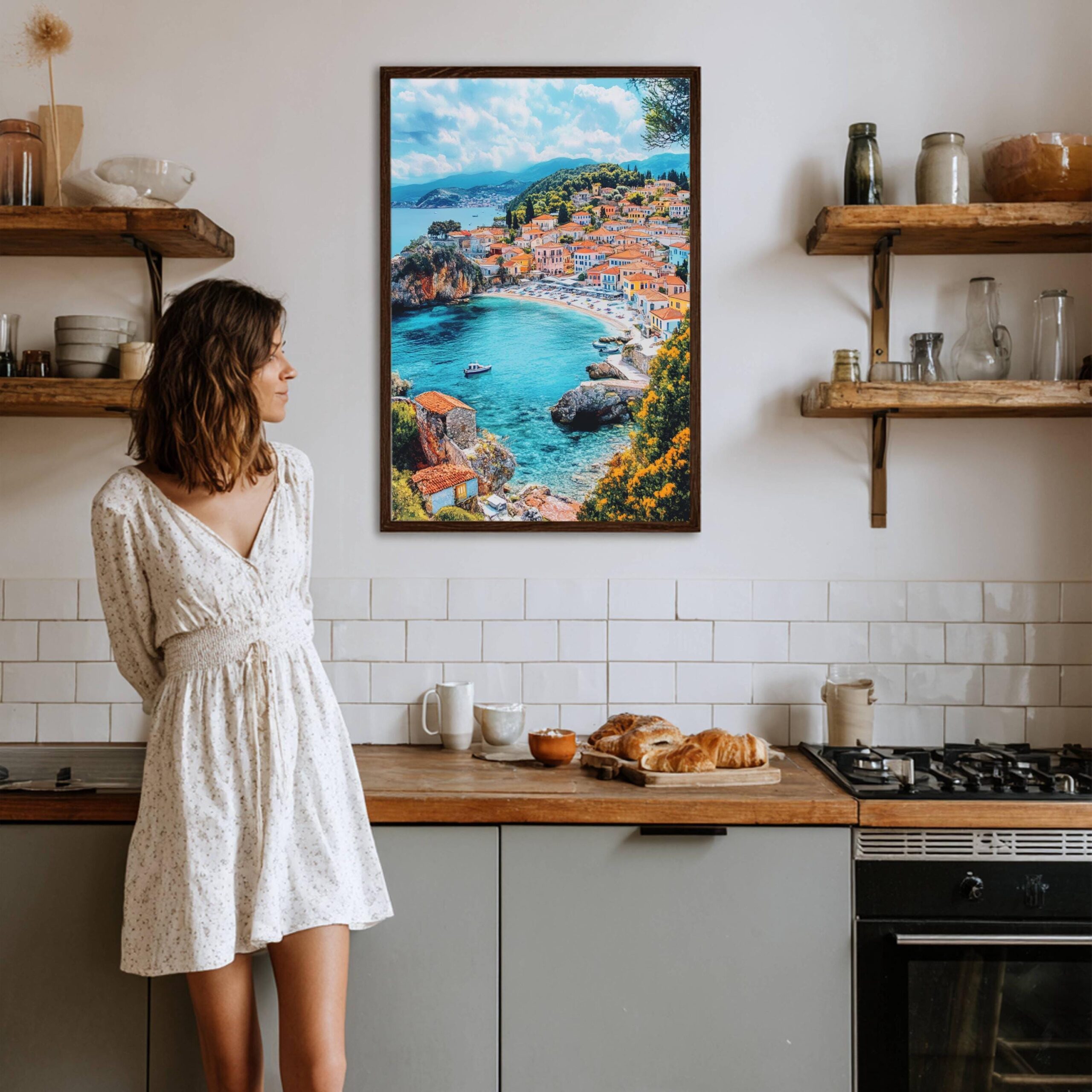 Parga Greece Watercolor: Travel Art Poster - Image 4