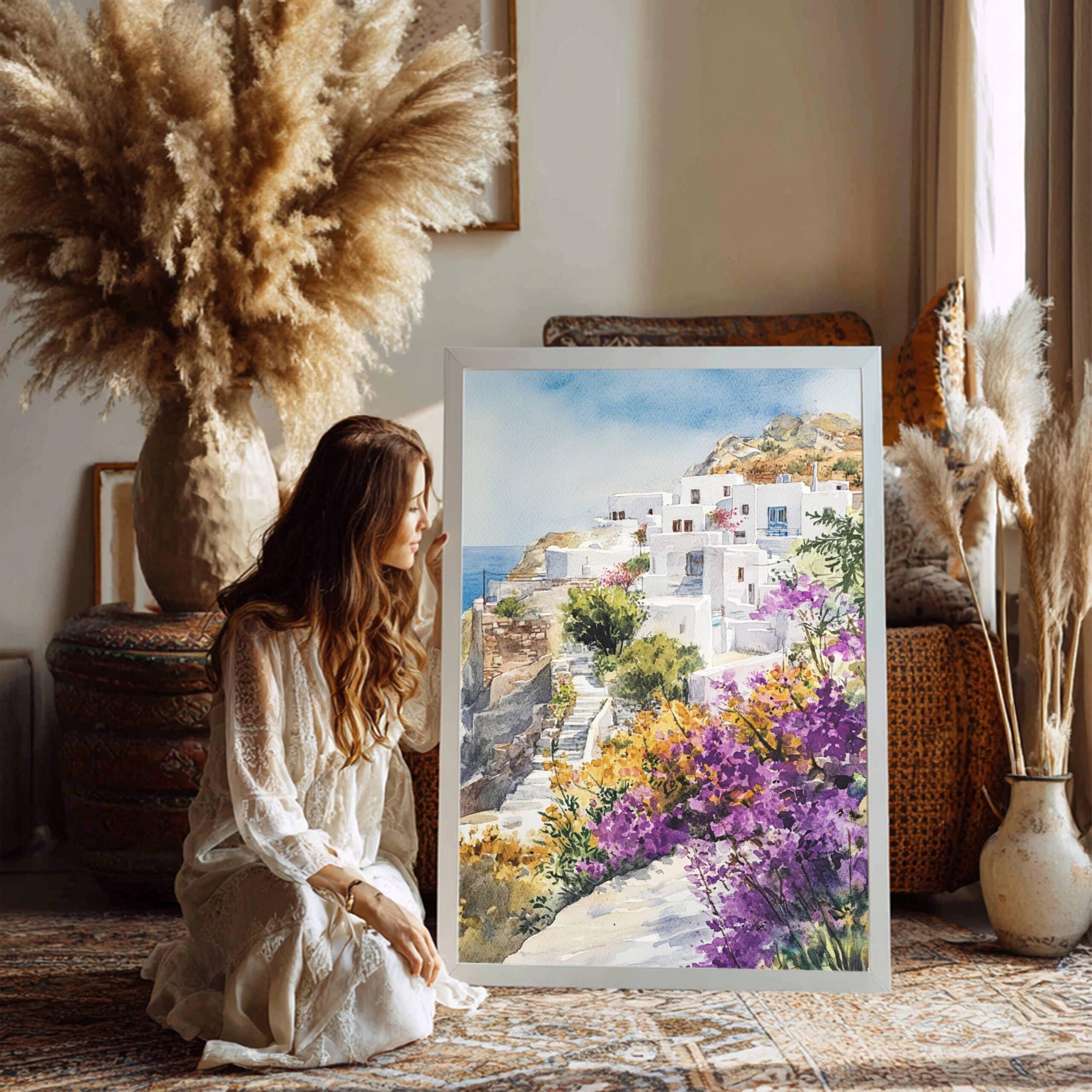 Sifnos Island Greece Watercolor: Travel Art Poster - Image 3