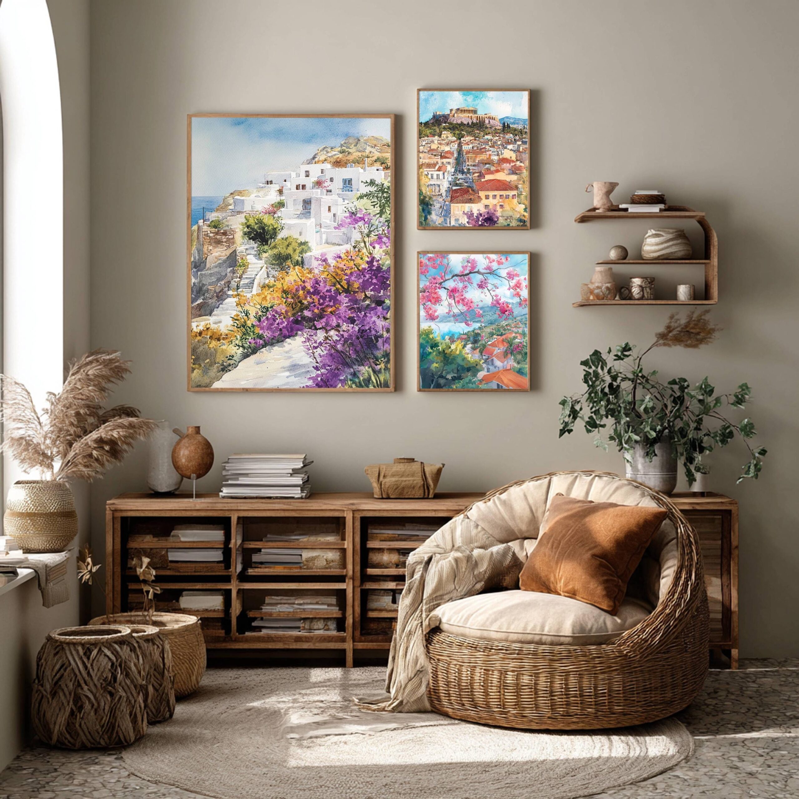 Sifnos Island Greece Watercolor: Travel Art Poster - Image 2