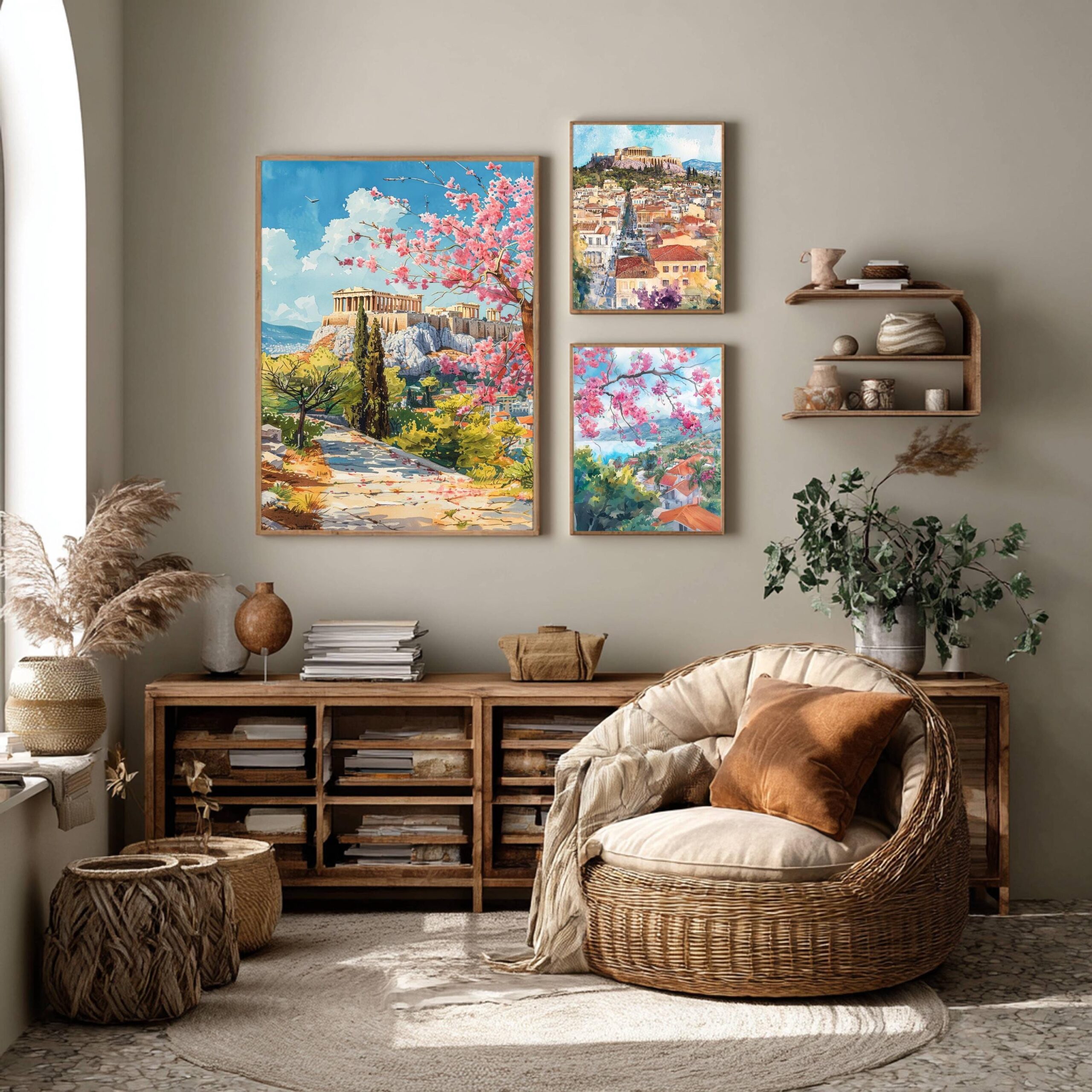 Athens Greece Europe Watercolor: Greek Travel Art Poster - Image 2