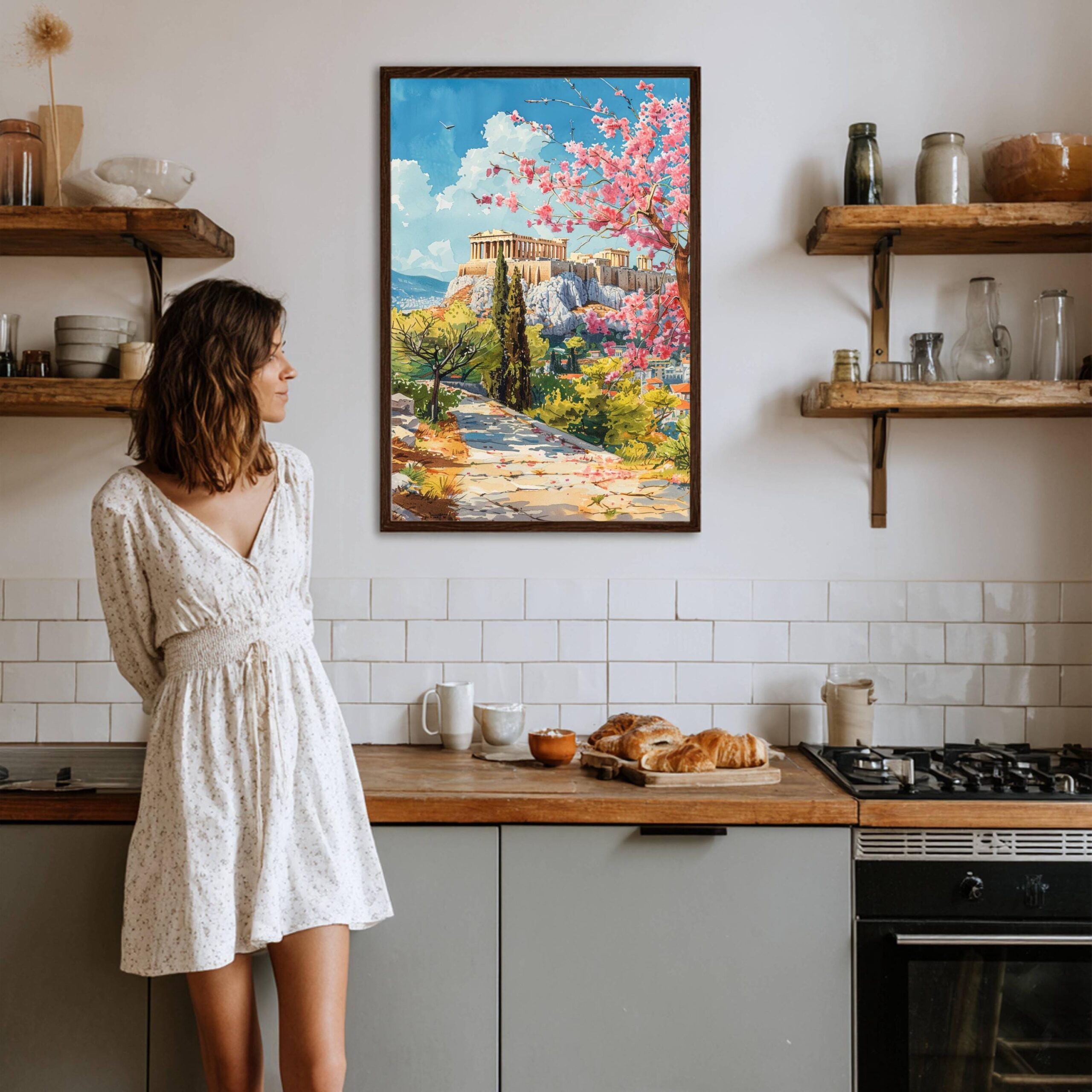 Athens Greece Europe Watercolor: Greek Travel Art Poster - Image 4