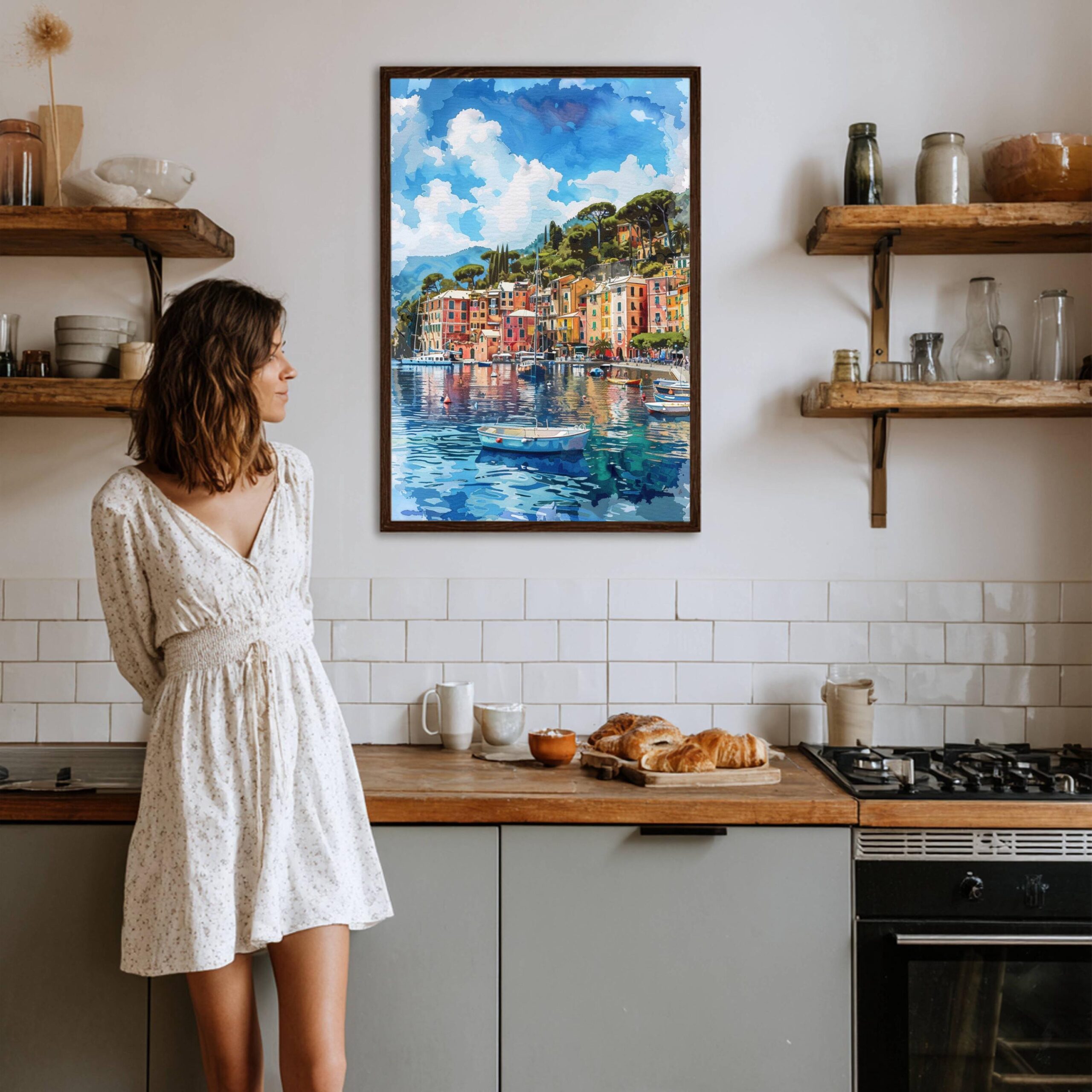 Portofino Italy Europe Watercolor: Travel Art Print - Image 4