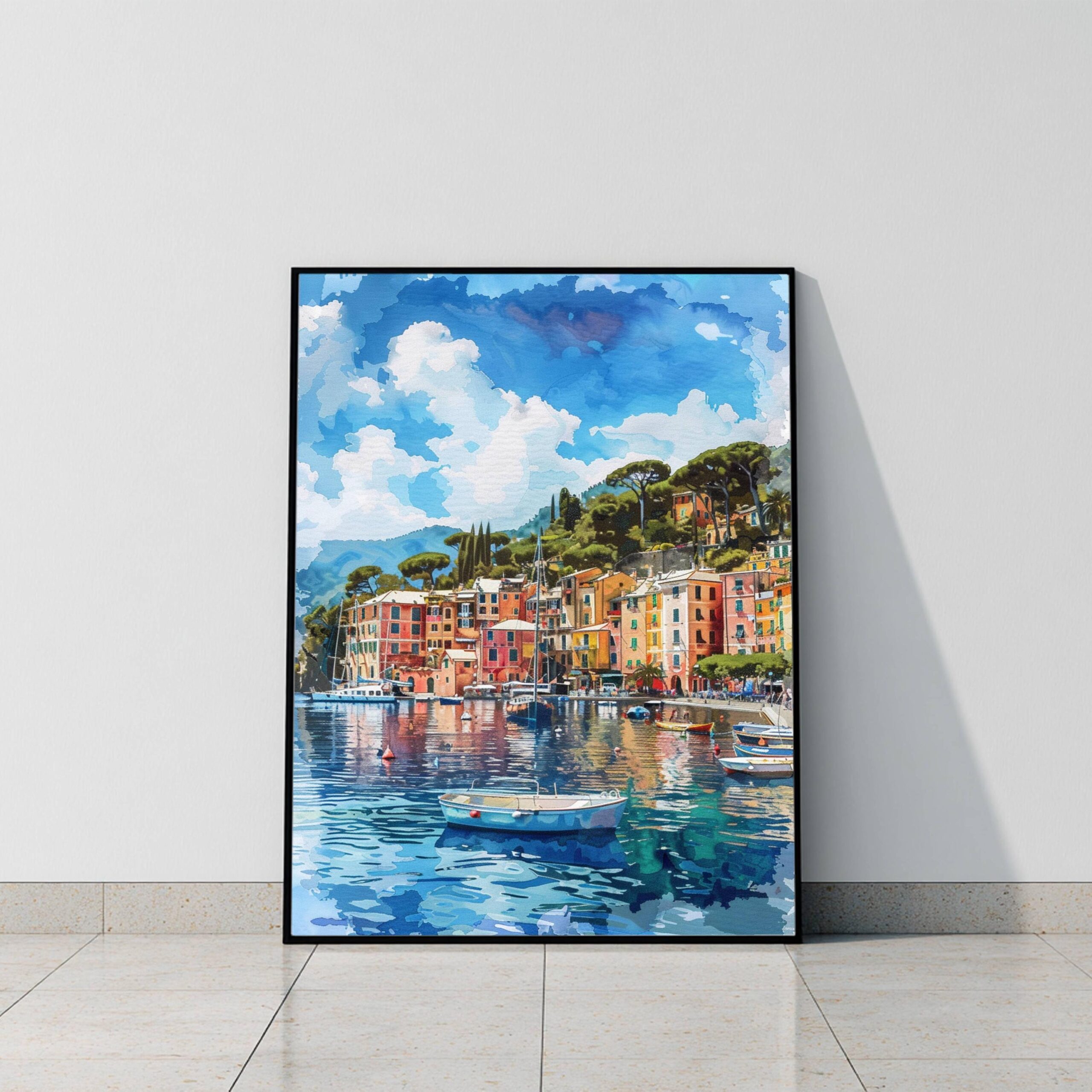 Portofino Italy Europe Watercolor: Travel Art Print - Image 8