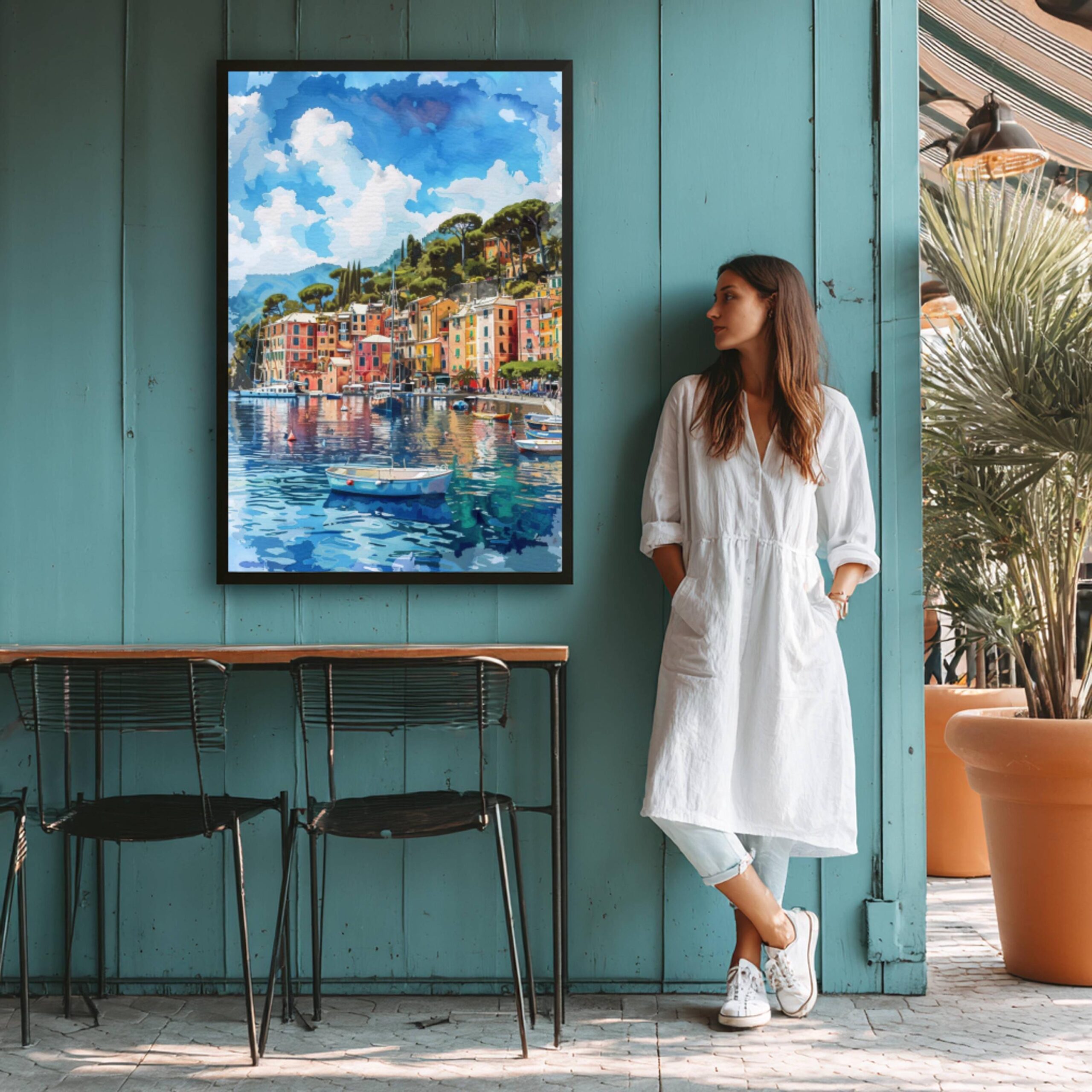 Portofino Italy Europe Watercolor: Travel Art Print - Image 5