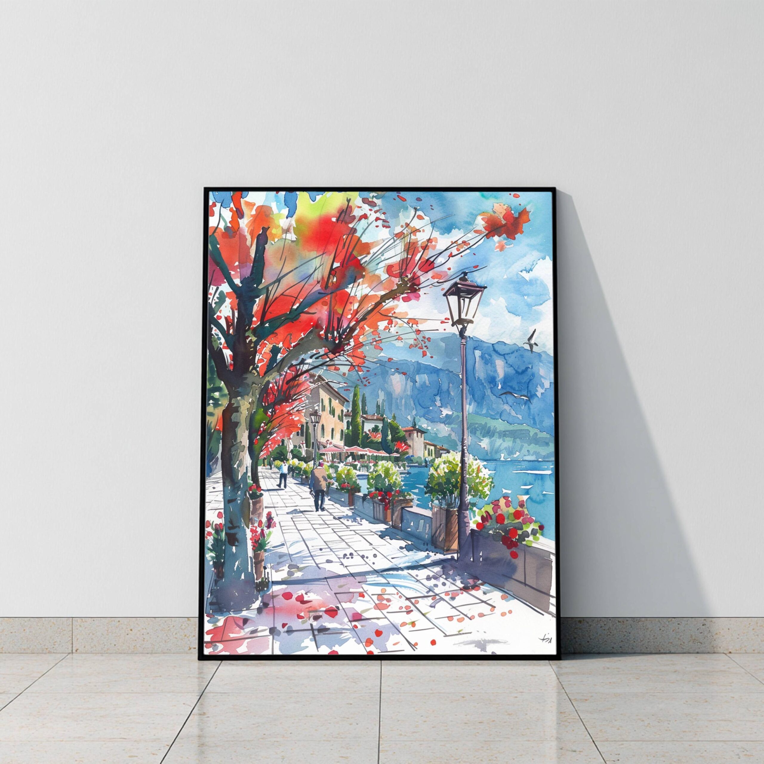 Lake Garda Italy Watercolor Print: Travel Art Poster - Image 8