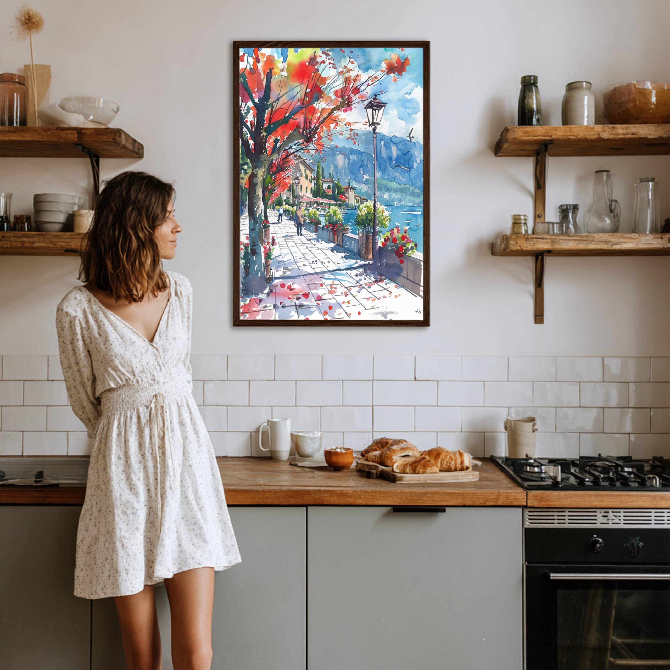 Lake Garda Italy Watercolor Print: Travel Art Poster - Image 4