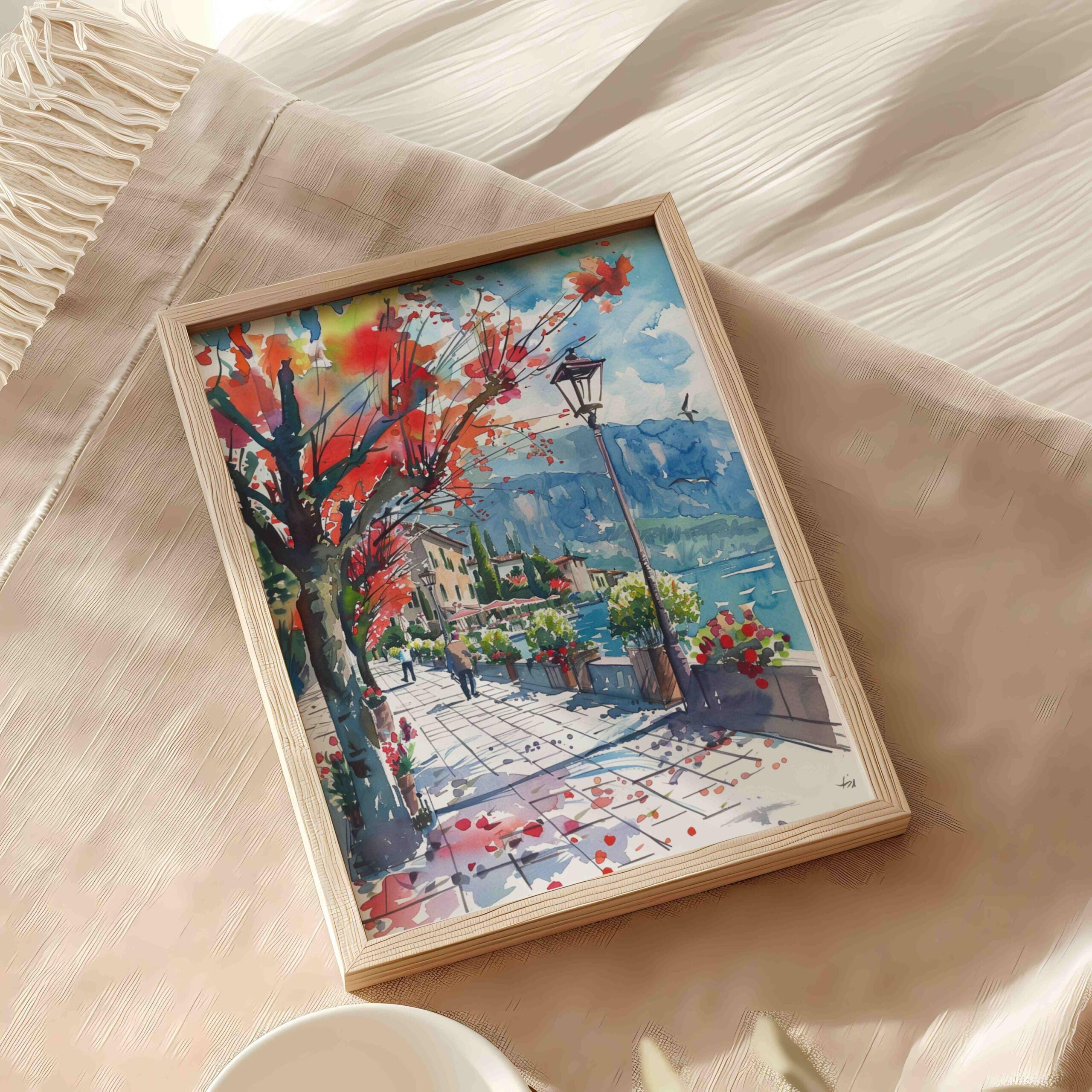 Lake Garda Italy Watercolor Print: Travel Art Poster - Image 9