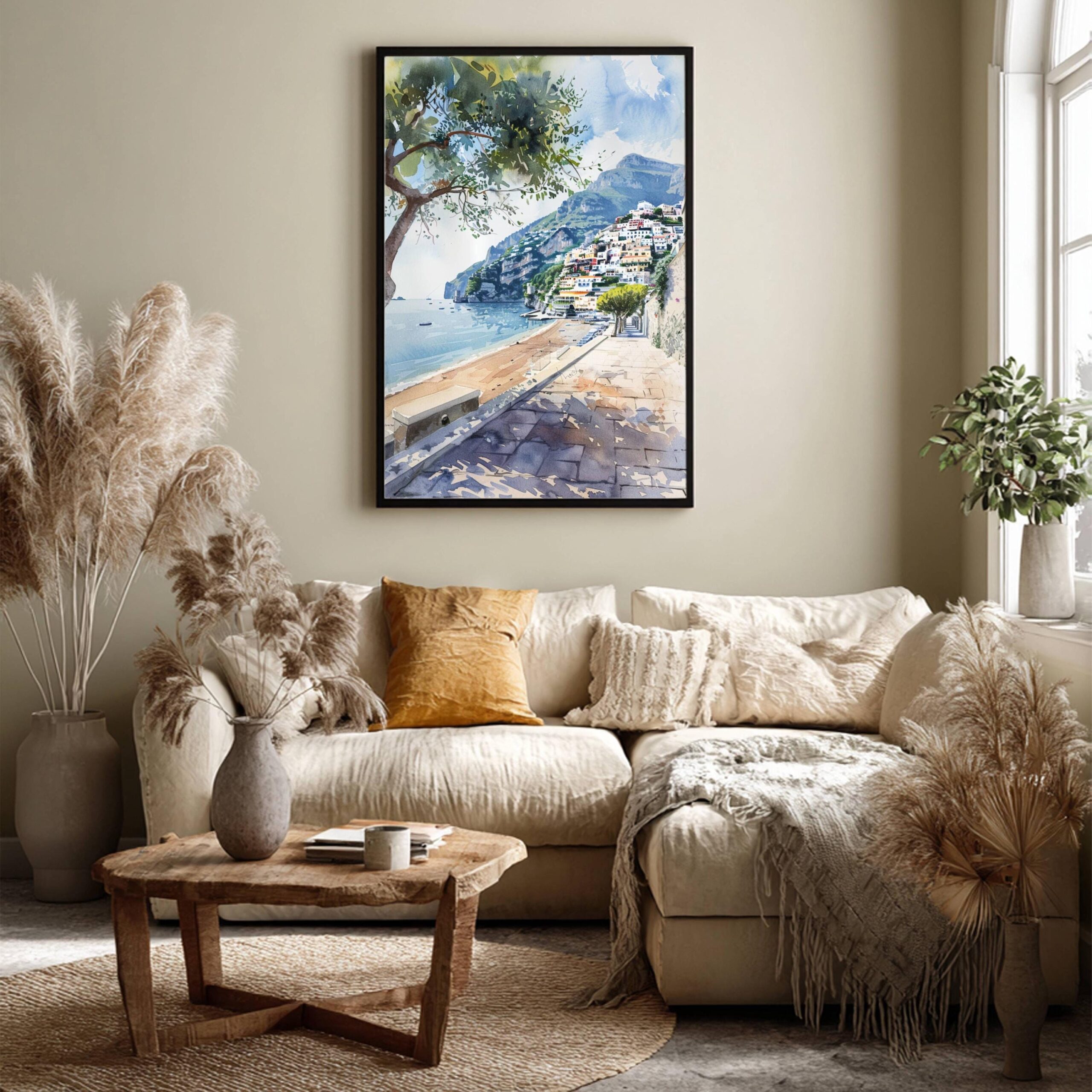 Positano Amalfi Coast Italy Watercolor: Travel Art Print - Image 7