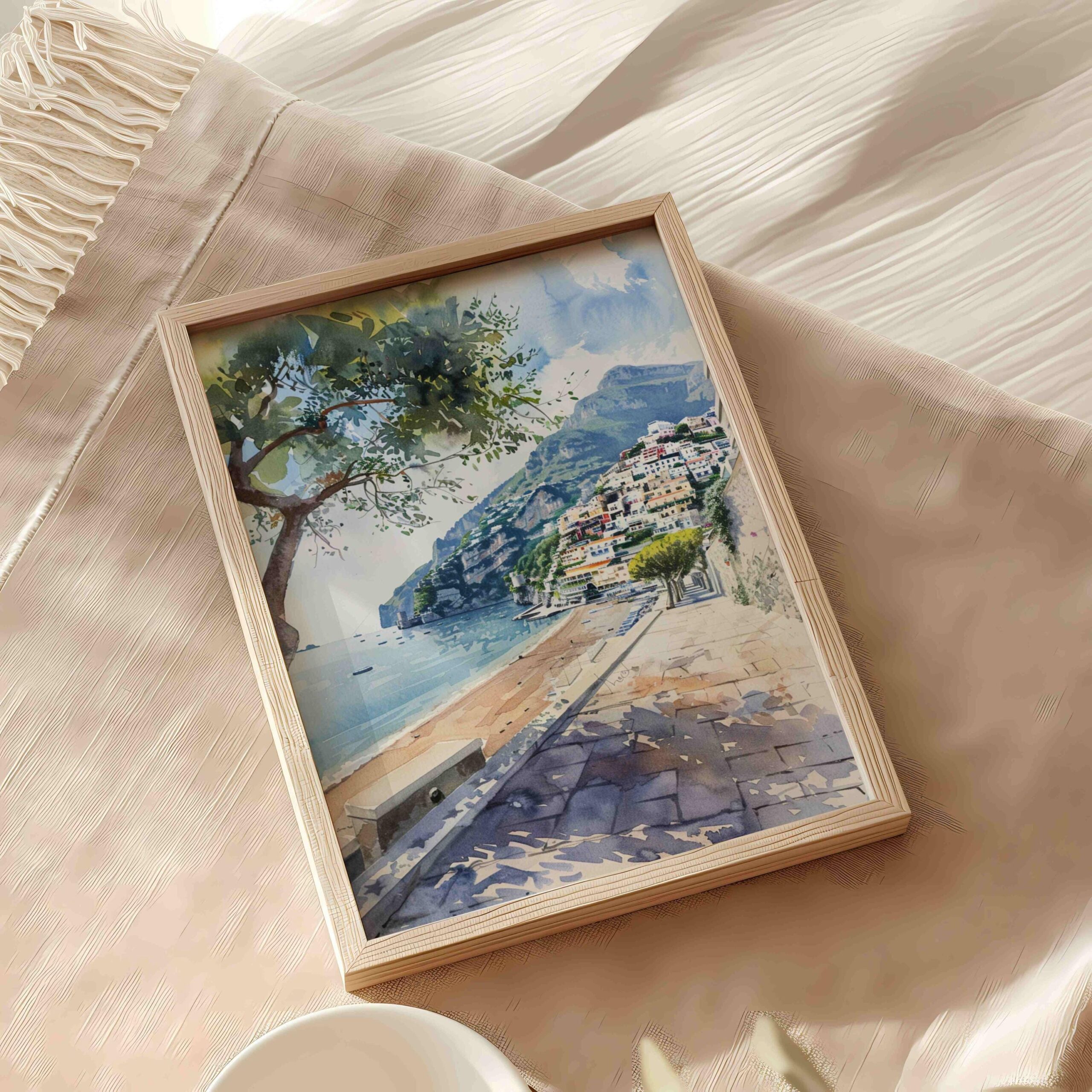 Positano Amalfi Coast Italy Watercolor: Travel Art Print - Image 9