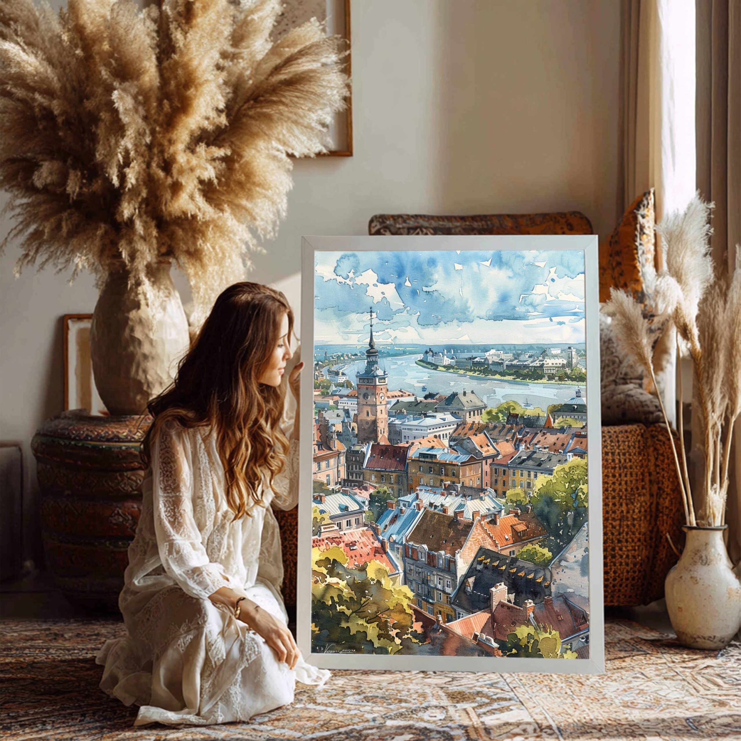 Latvia Europe Watercolor Print: Travel Art Poster - Image 3