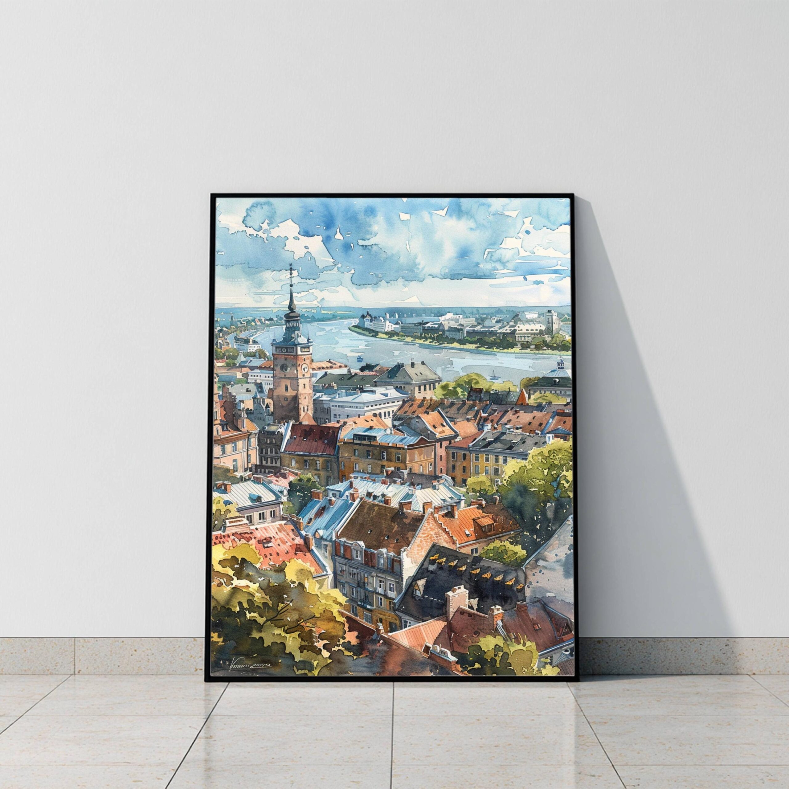 Latvia Europe Watercolor Print: Travel Art Poster - Image 8