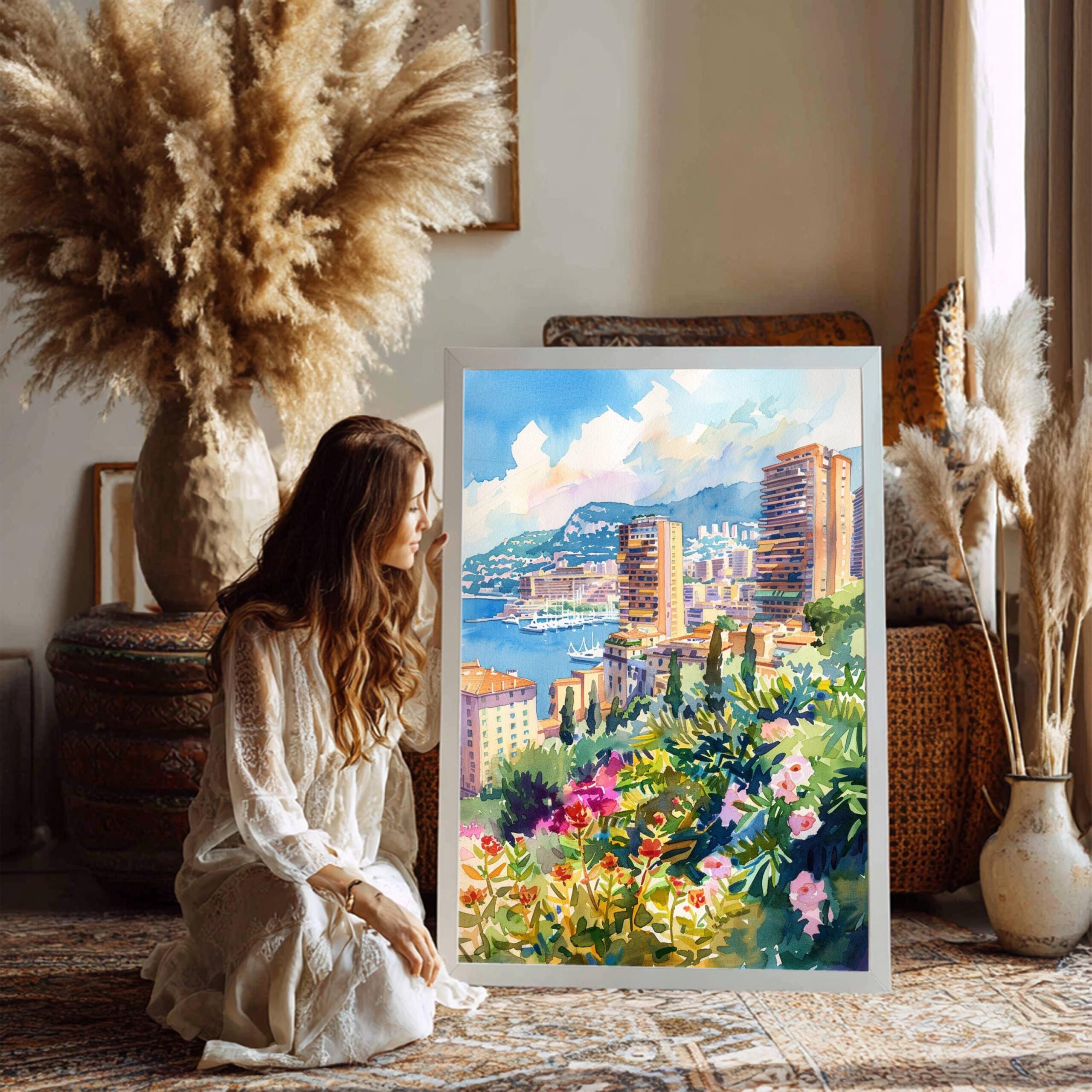 Monaco Europe Watercolor: Travel Art Poster - Image 3