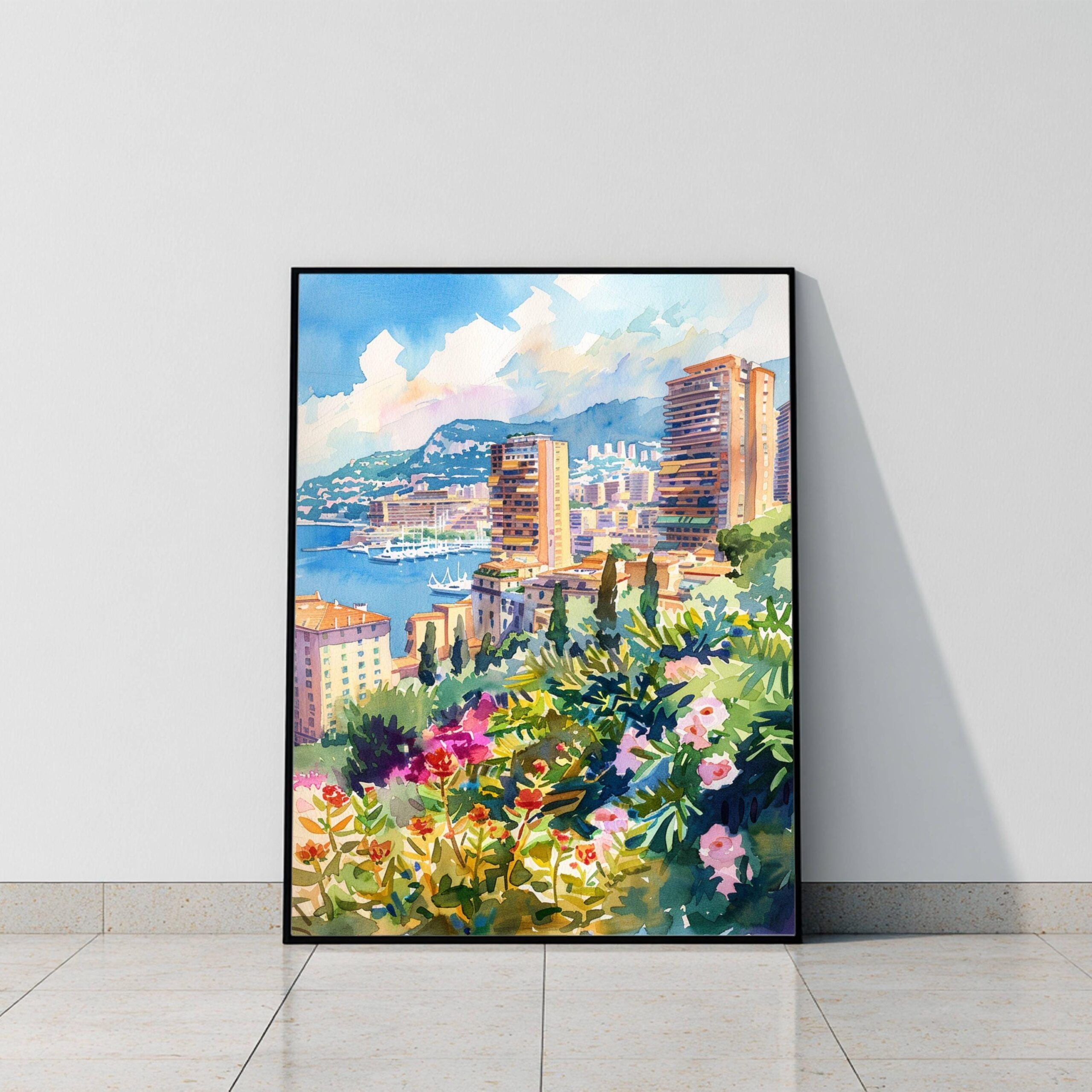 Monaco Europe Watercolor: Travel Art Poster - Image 8