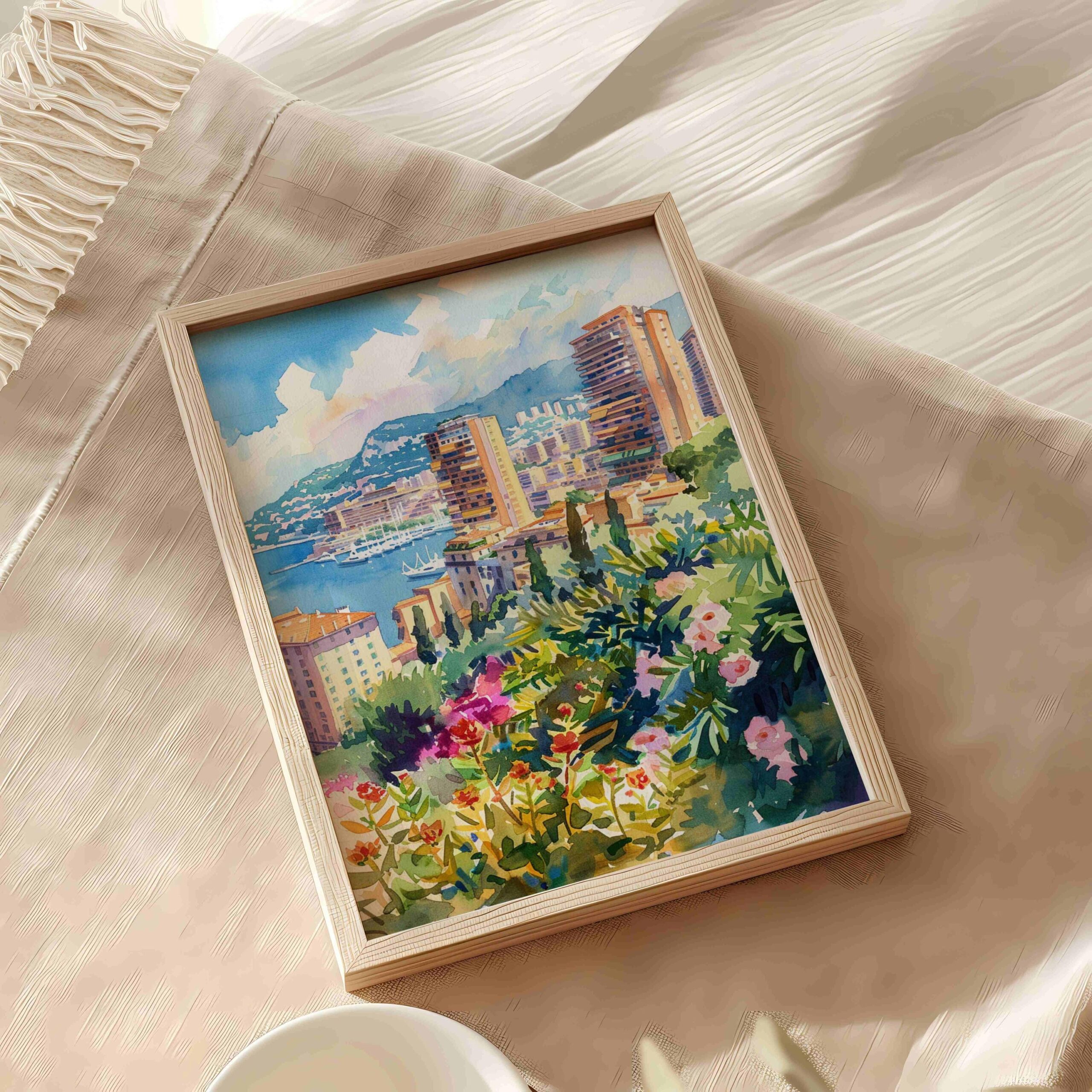 Monaco Europe Watercolor: Travel Art Poster - Image 9