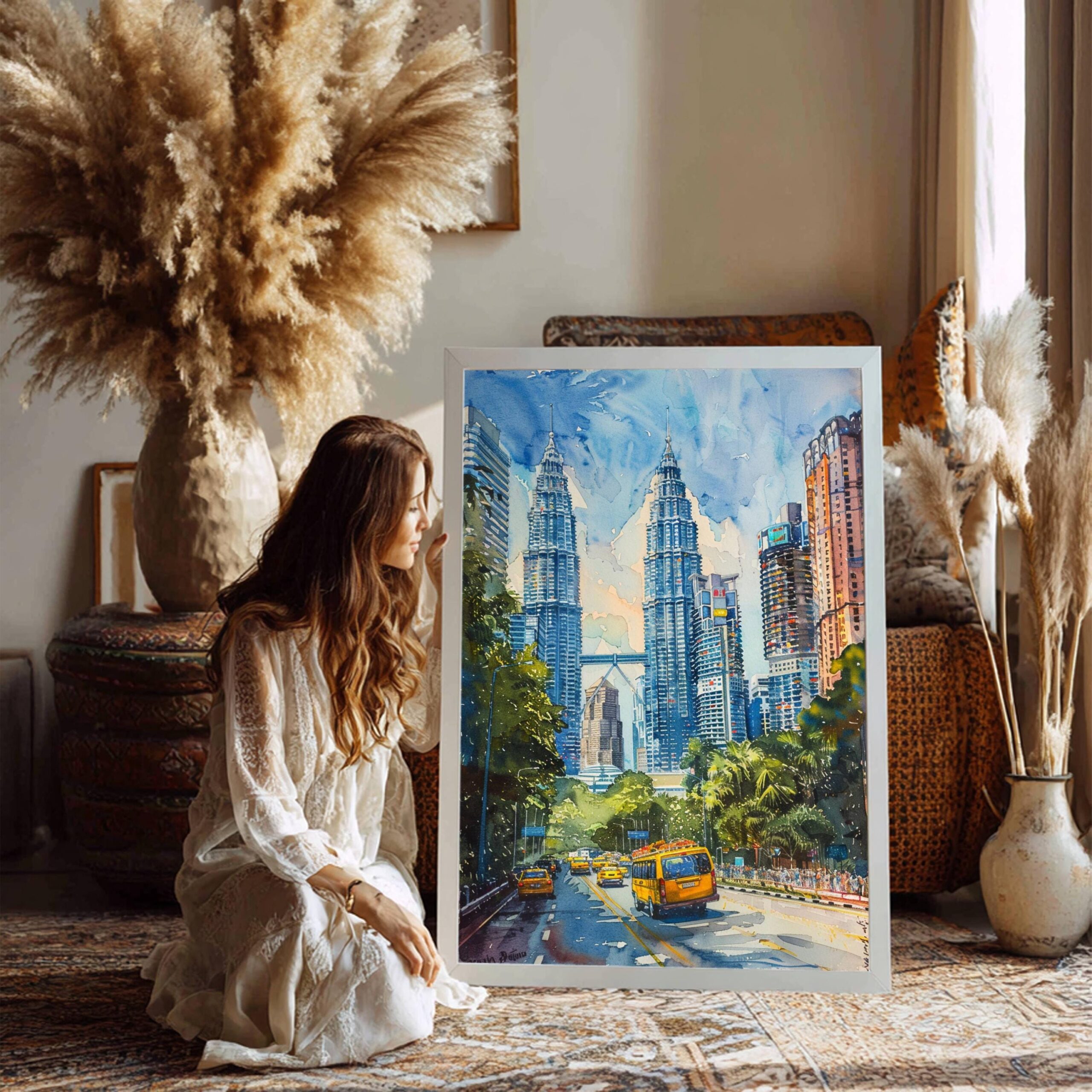 Kuala Lumpur Malaysia Asia Watercolor Print: Travel Art Poster - Image 3