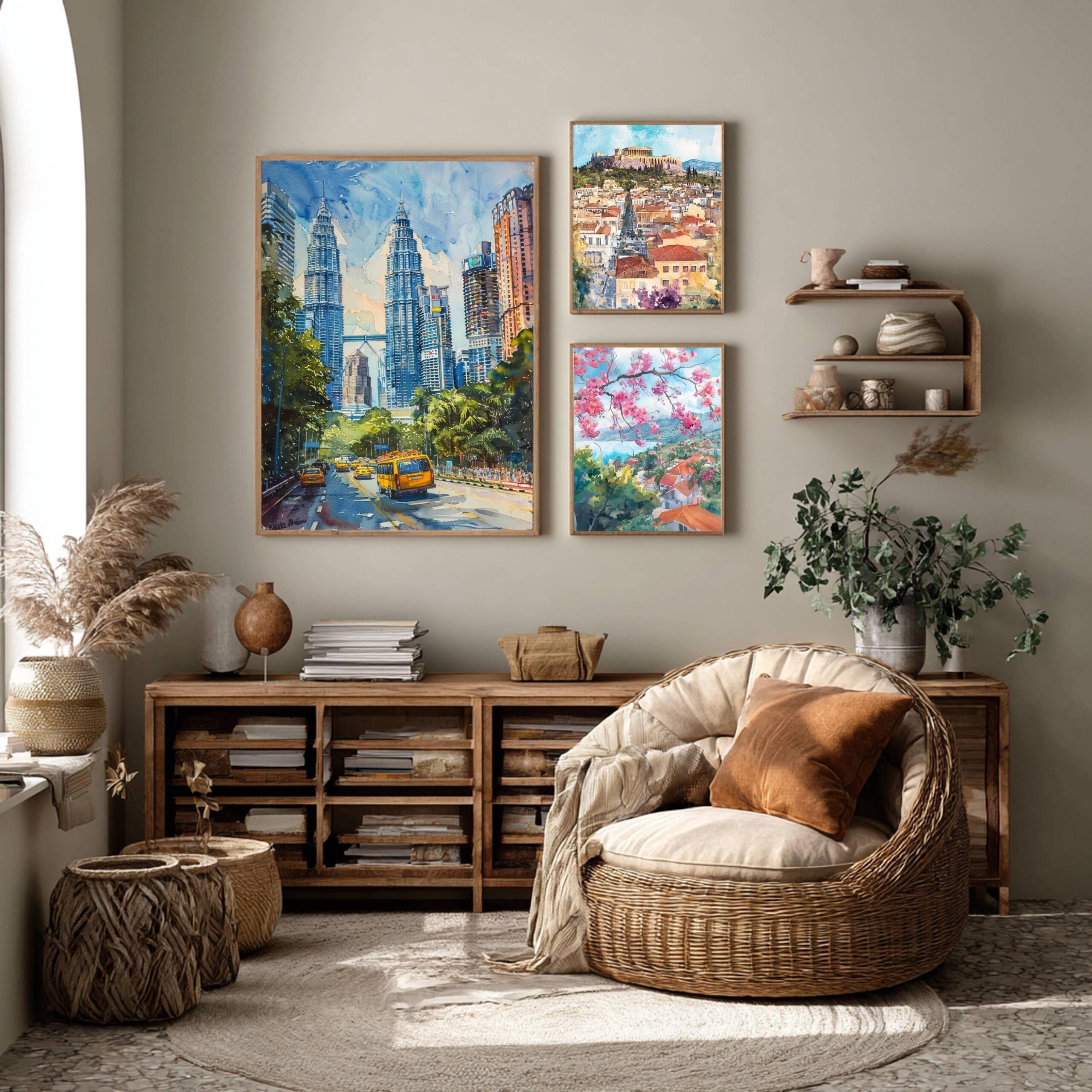Kuala Lumpur Malaysia Asia Watercolor Print: Travel Art Poster - Image 2