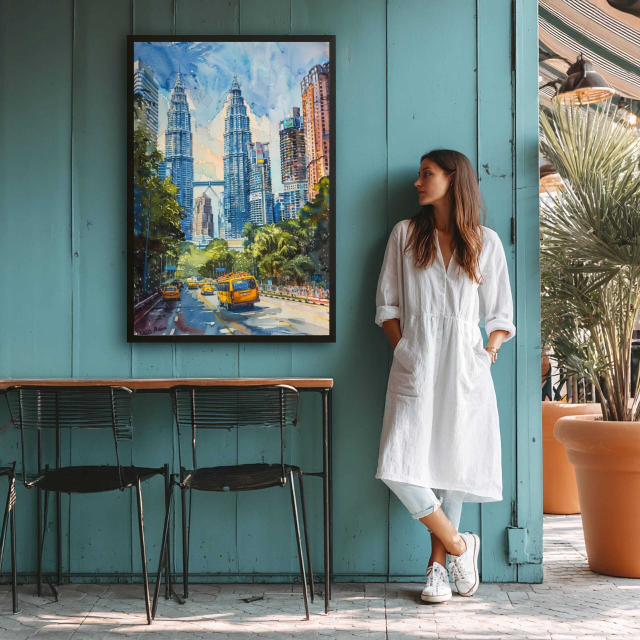Kuala Lumpur Malaysia Asia Watercolor Print: Travel Art Poster - Image 5