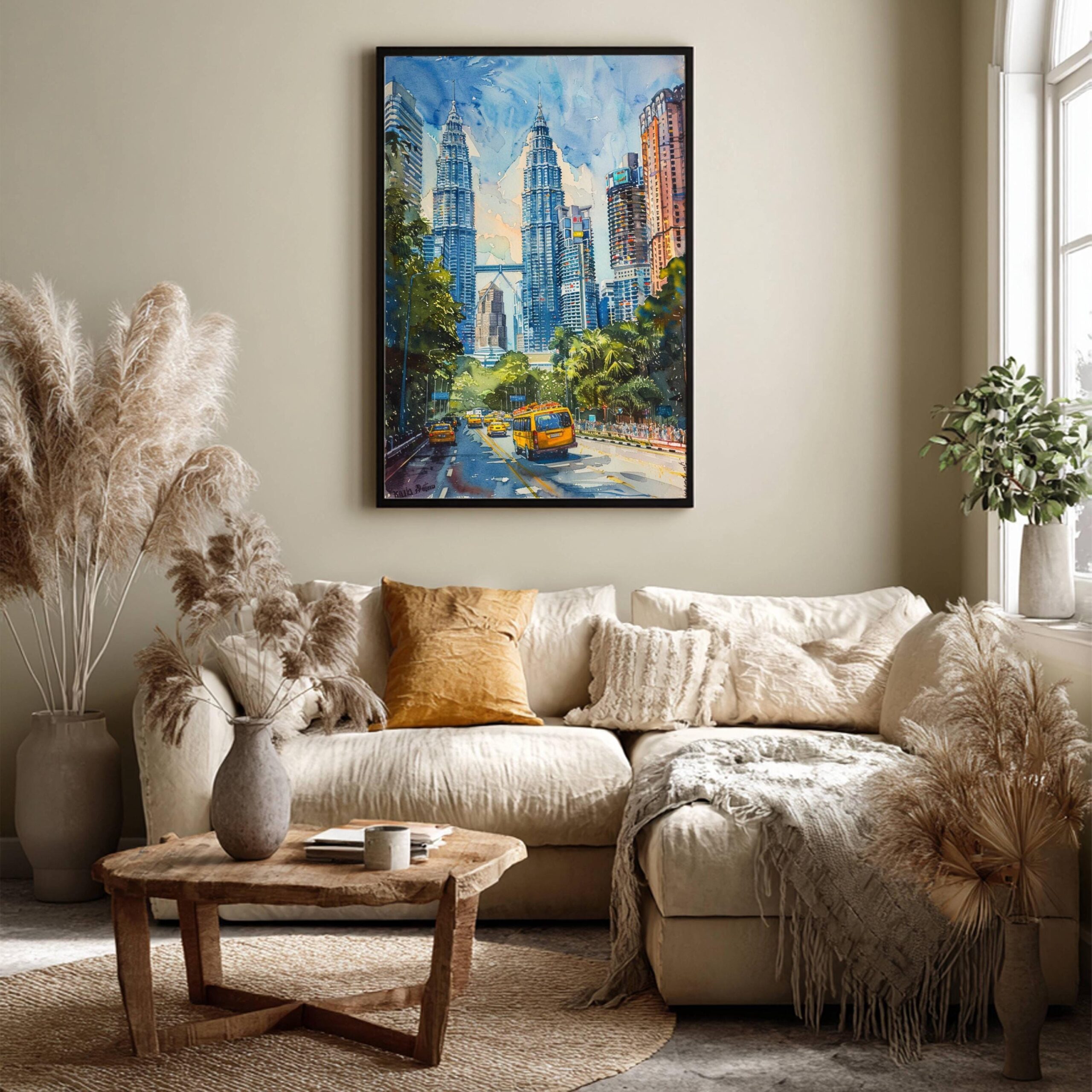 Kuala Lumpur Malaysia Asia Watercolor Print: Travel Art Poster - Image 7