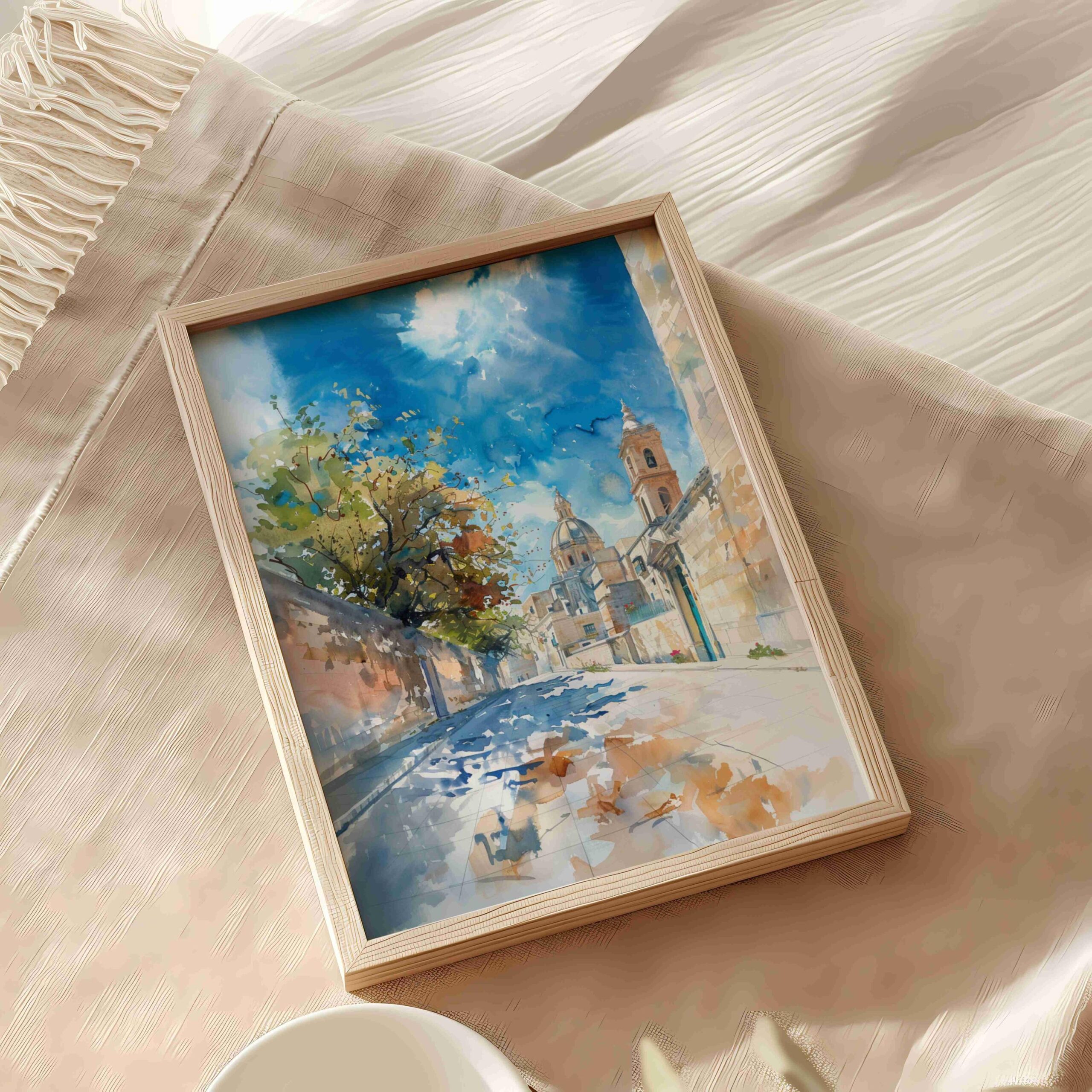 Mdina Malta Europe Watercolor: Travel Art Poster - Image 9