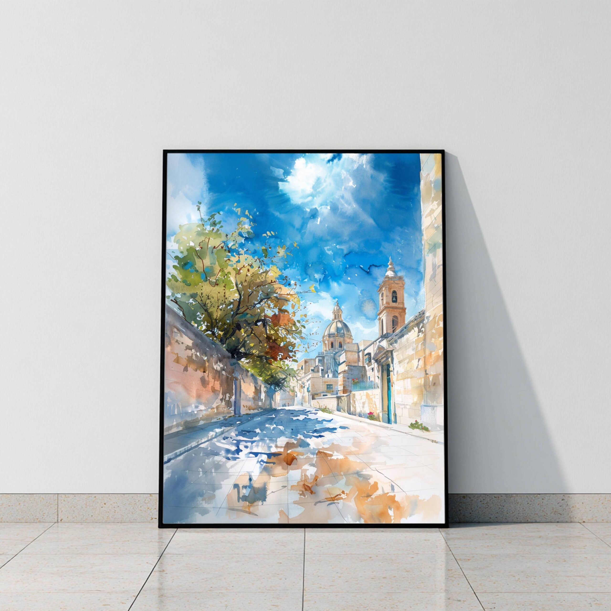 Mdina Malta Europe Watercolor: Travel Art Poster - Image 8
