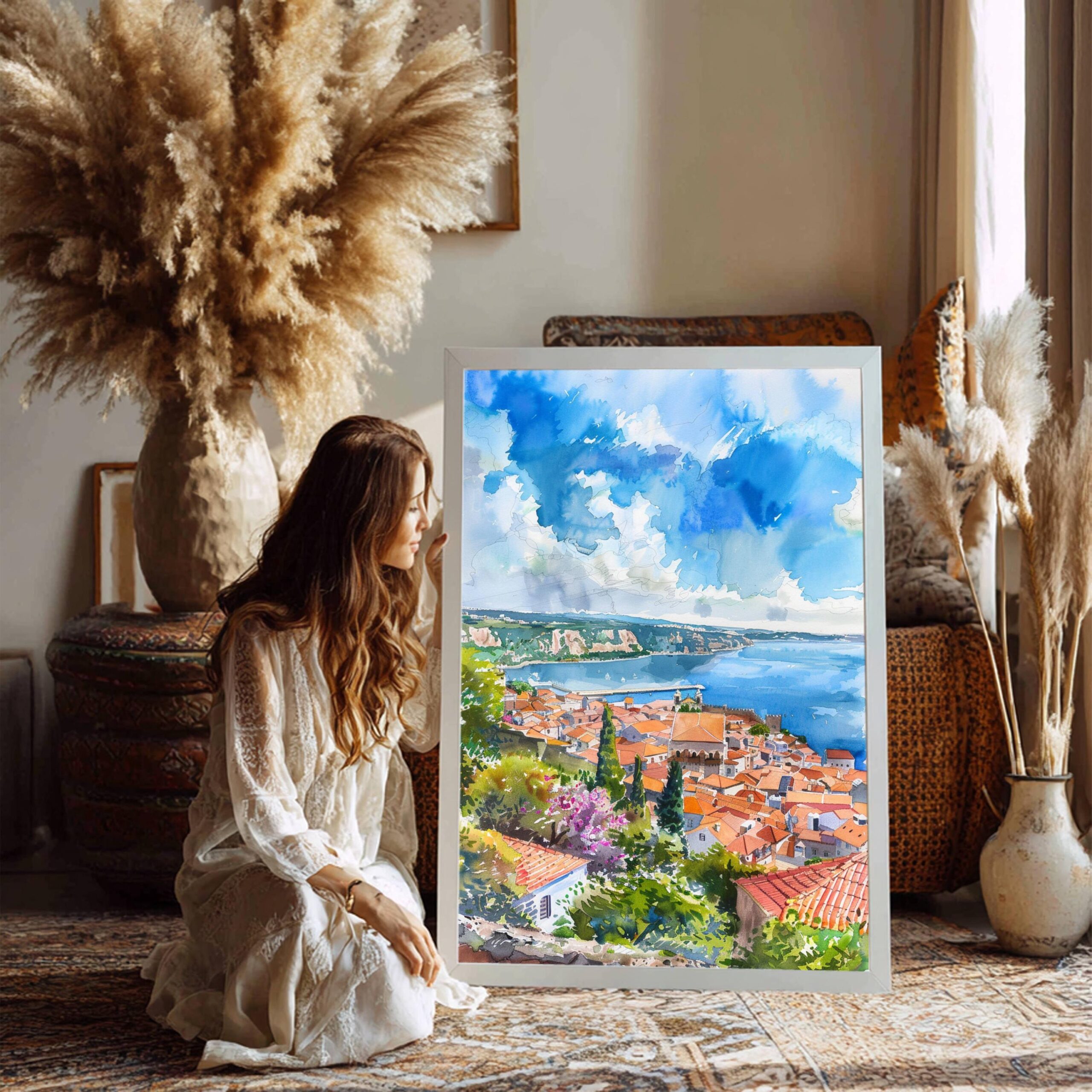 Portugal Europe Watercolor: Vacation Travel Art Poster - Image 3