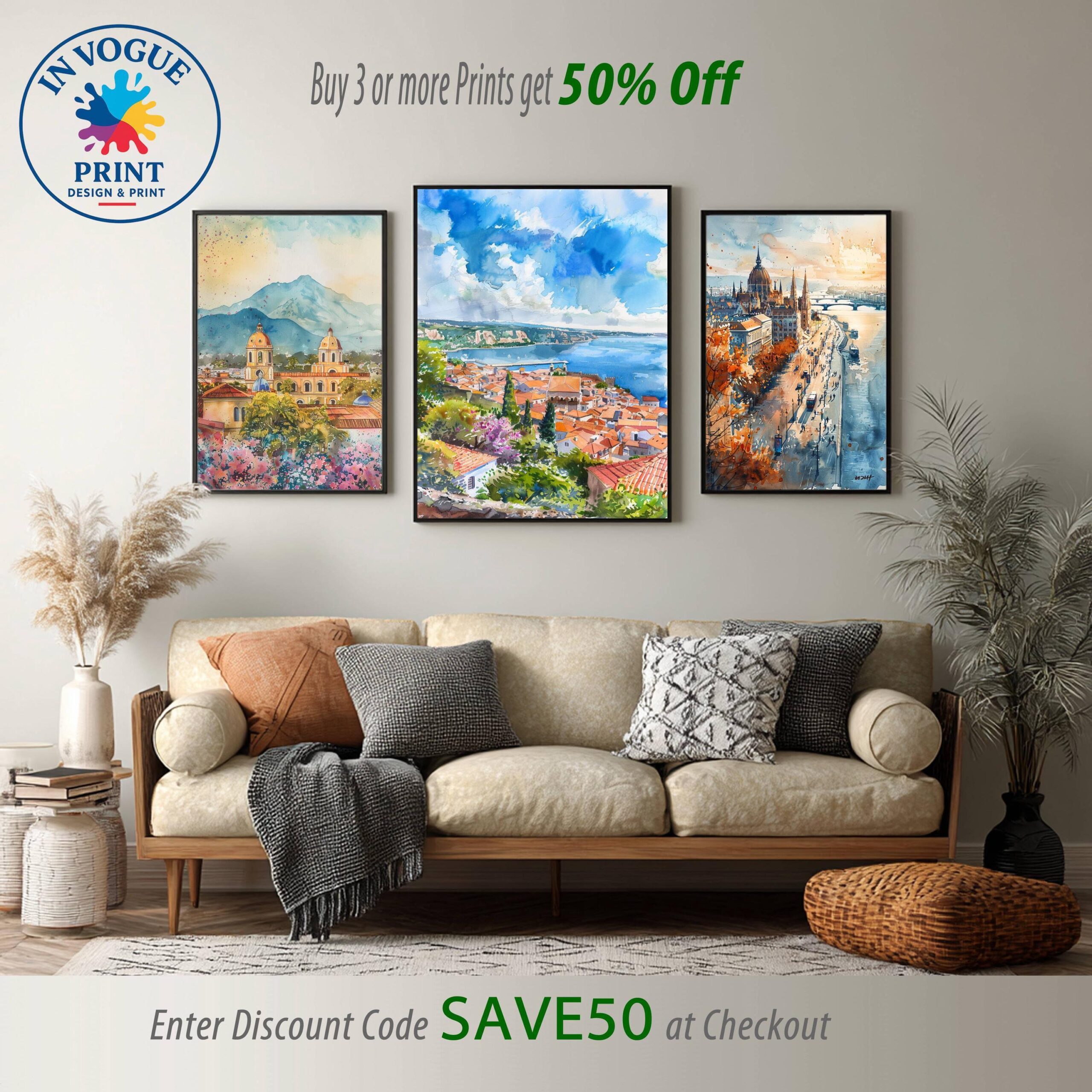 Portugal Europe Watercolor: Vacation Travel Art Poster - Image 10
