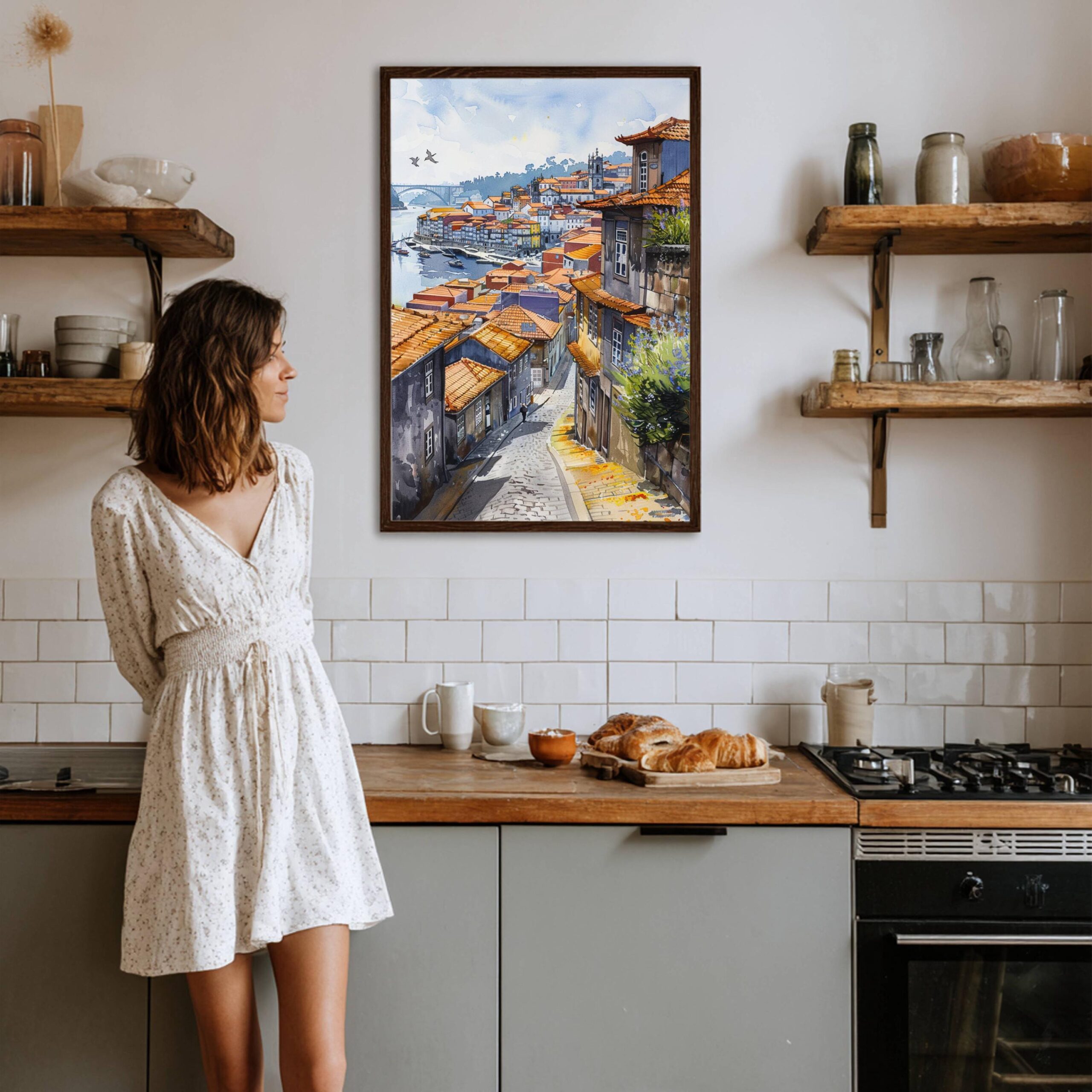 Porto Portugal Europe Watercolor: Vacation Travel Art Poster - Image 4